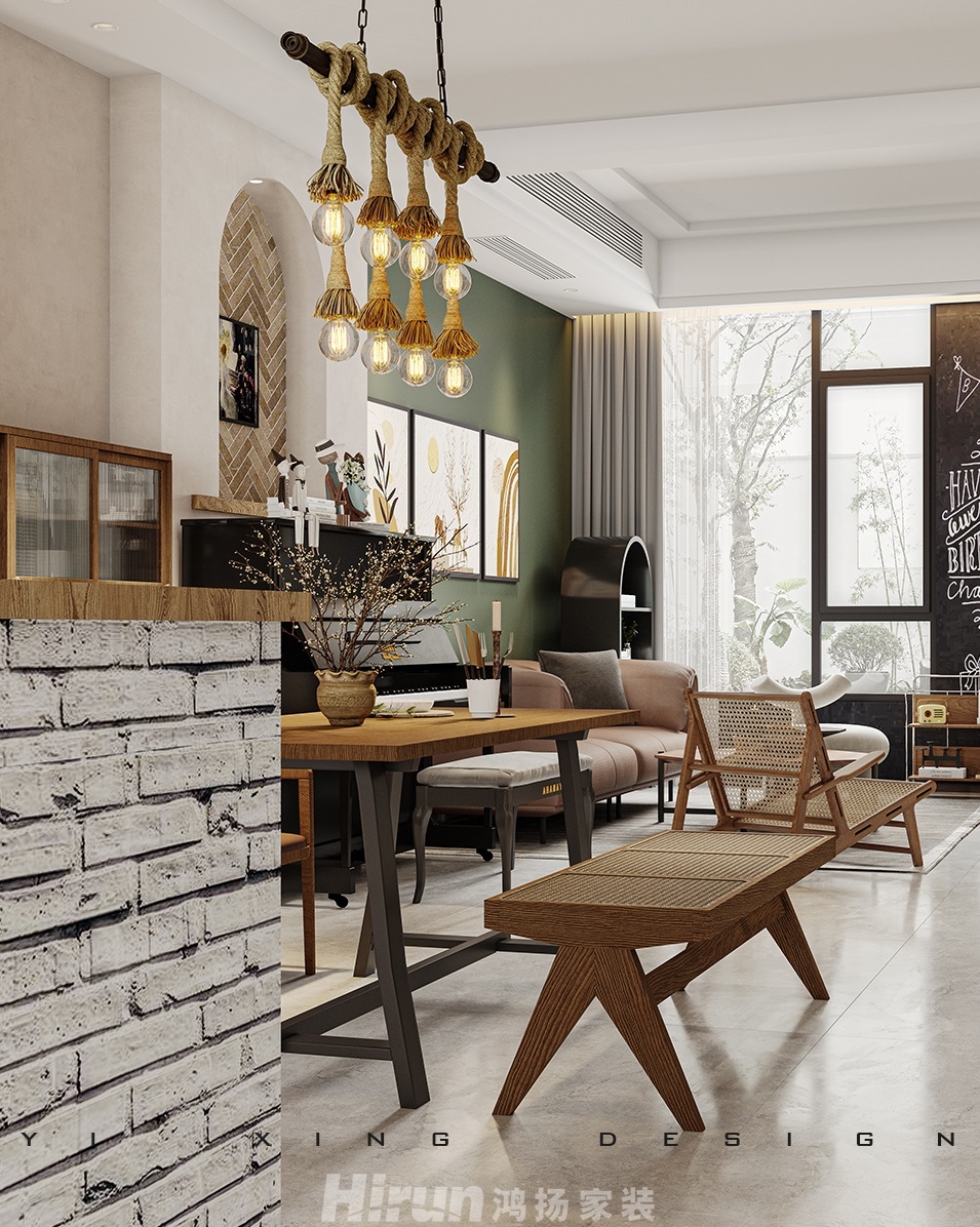 華潤桃源里400㎡復古風潮別墅 裝修案例效果圖-4