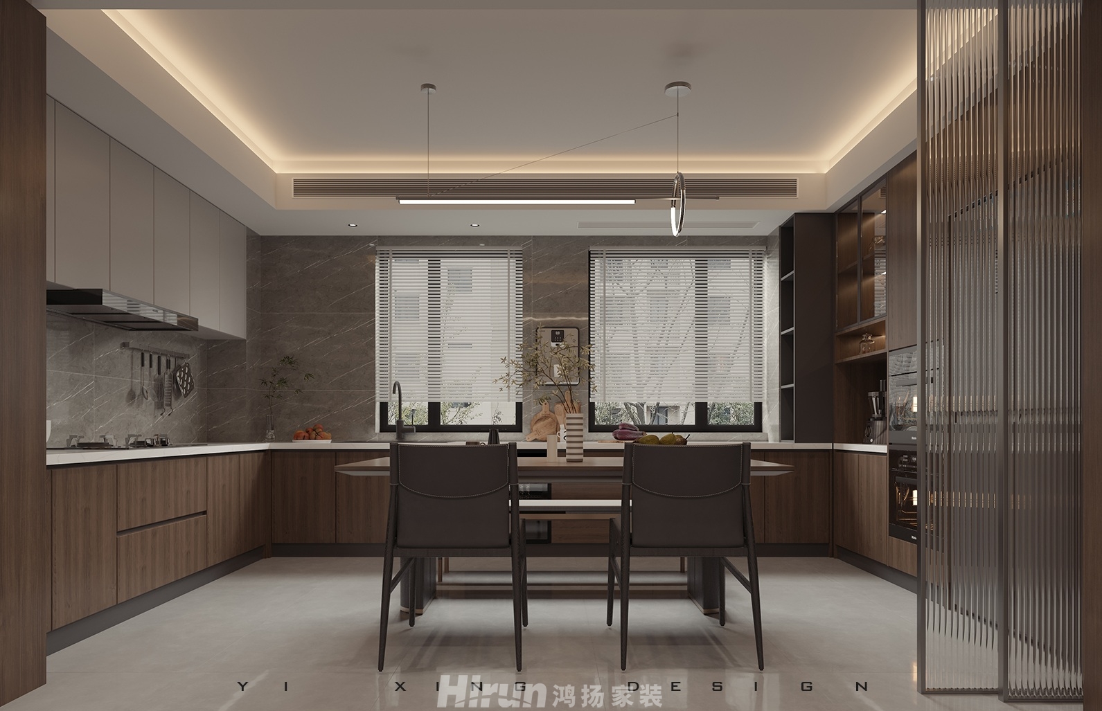 建發(fā)央著175㎡雅致現(xiàn)代復(fù)式 裝修案例效果圖-3