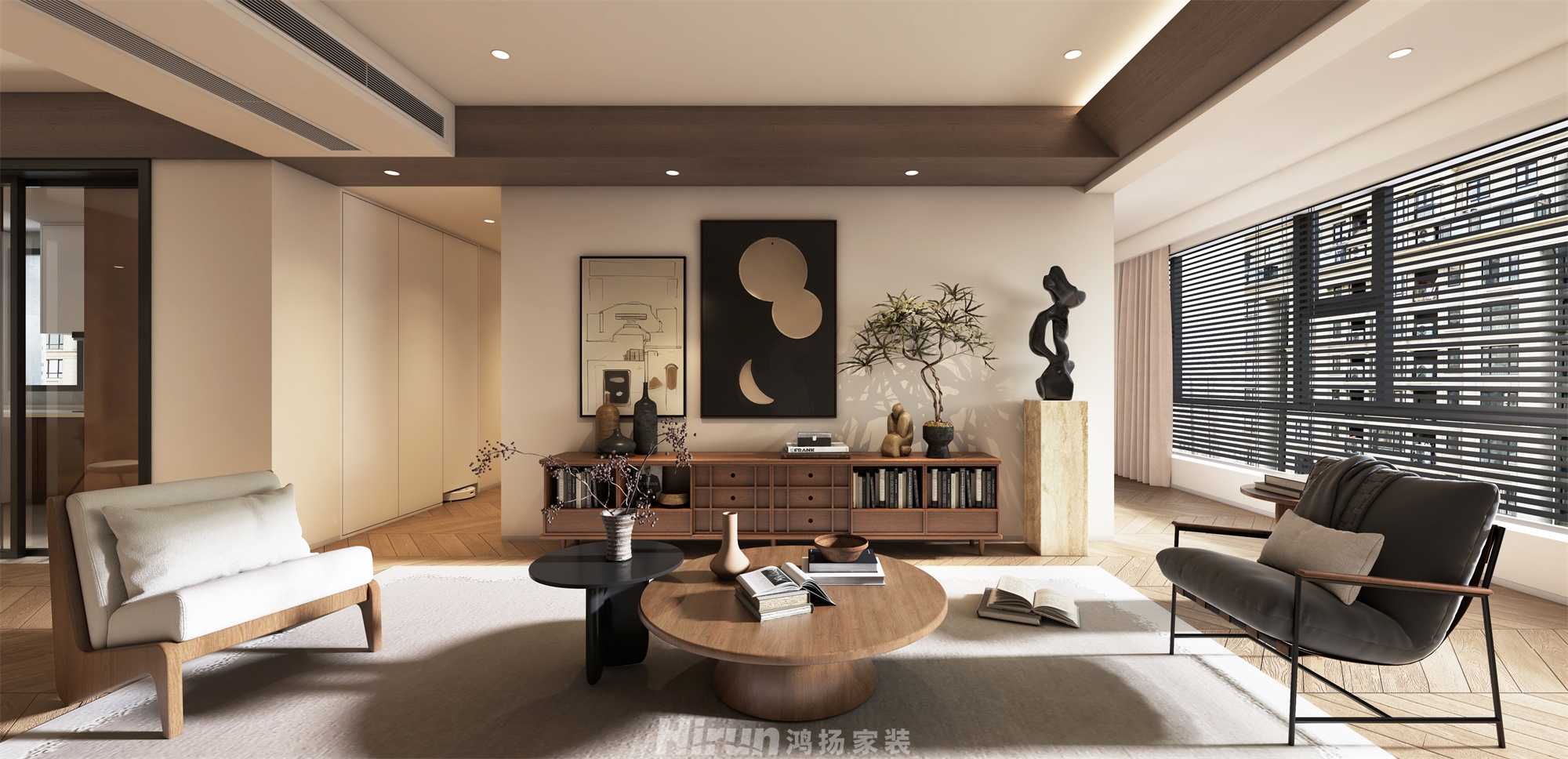 建工象山國際168㎡復古風潮大平層 裝修案例效果圖-3