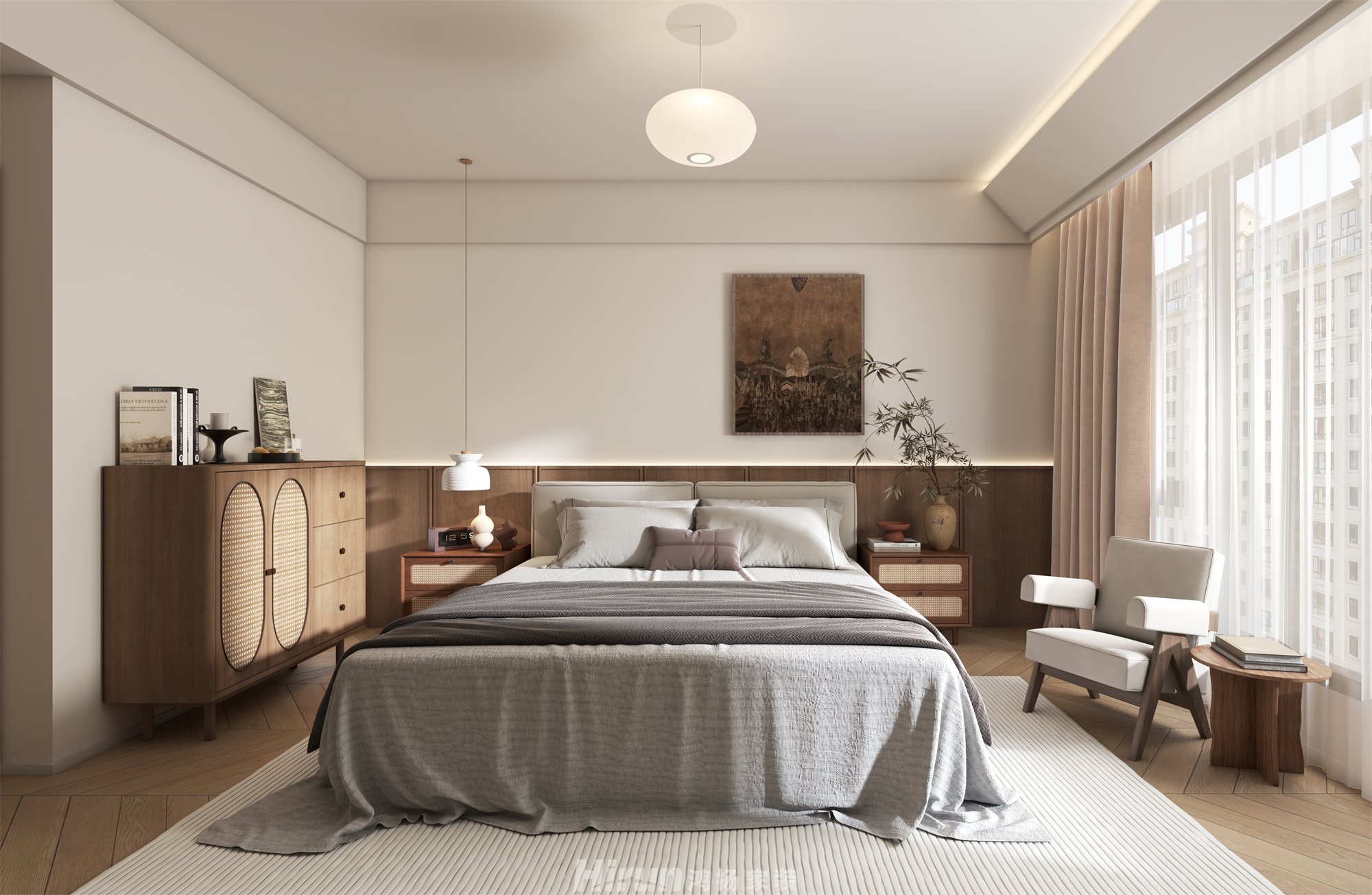 建工象山國際168㎡復古風潮大平層 裝修案例效果圖-4