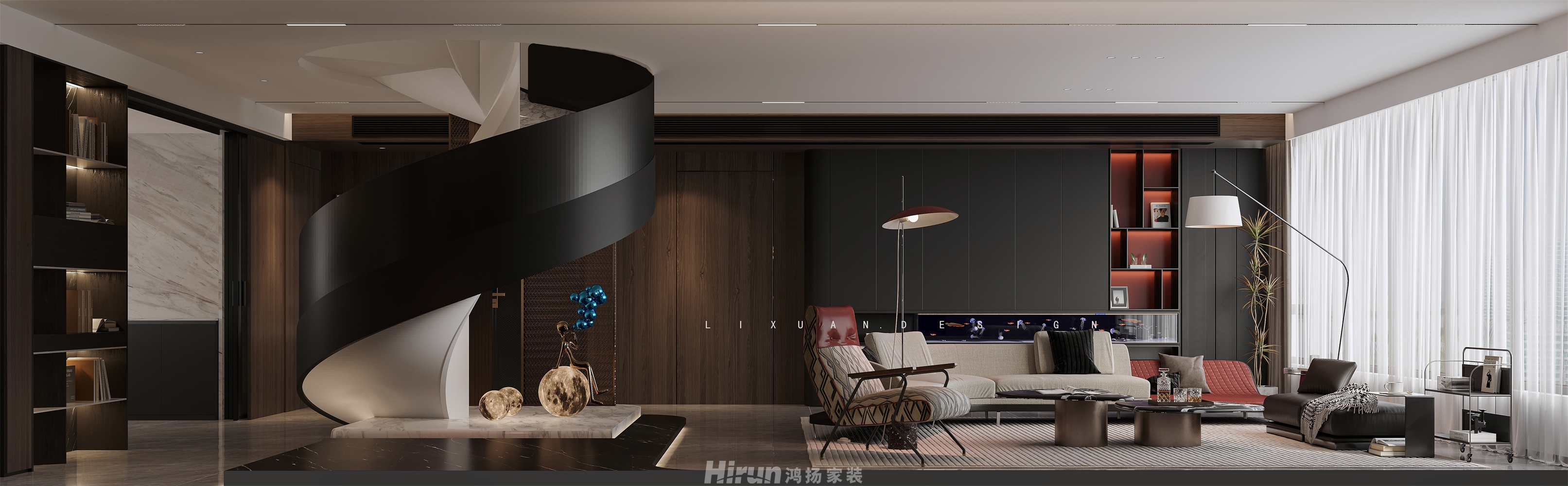 保利天匯170㎡雅致現代大平層 裝修案例效果圖-9