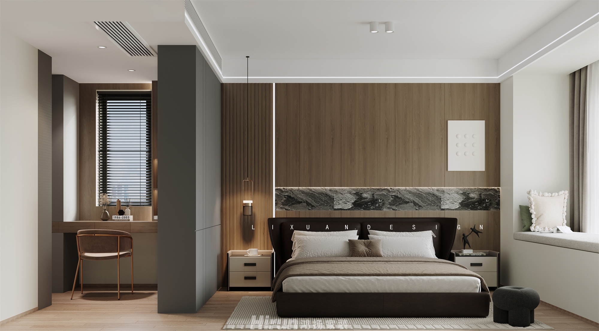 洋湖晴翠170㎡雅致現代大平層 裝修案例效果圖-5