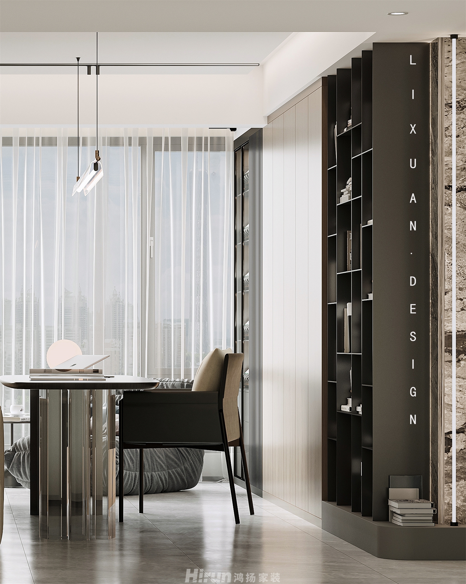 洋湖晴翠170㎡雅致現代大平層 裝修案例效果圖-10