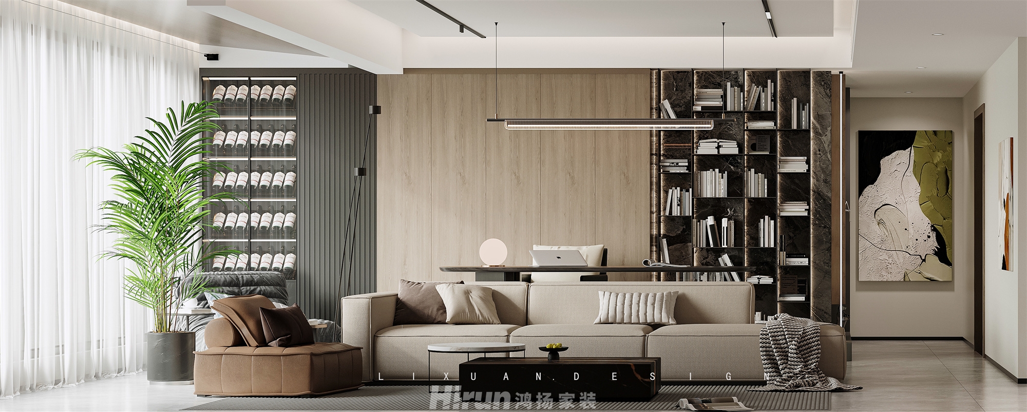 洋湖晴翠170㎡雅致現代大平層 裝修案例效果圖-9