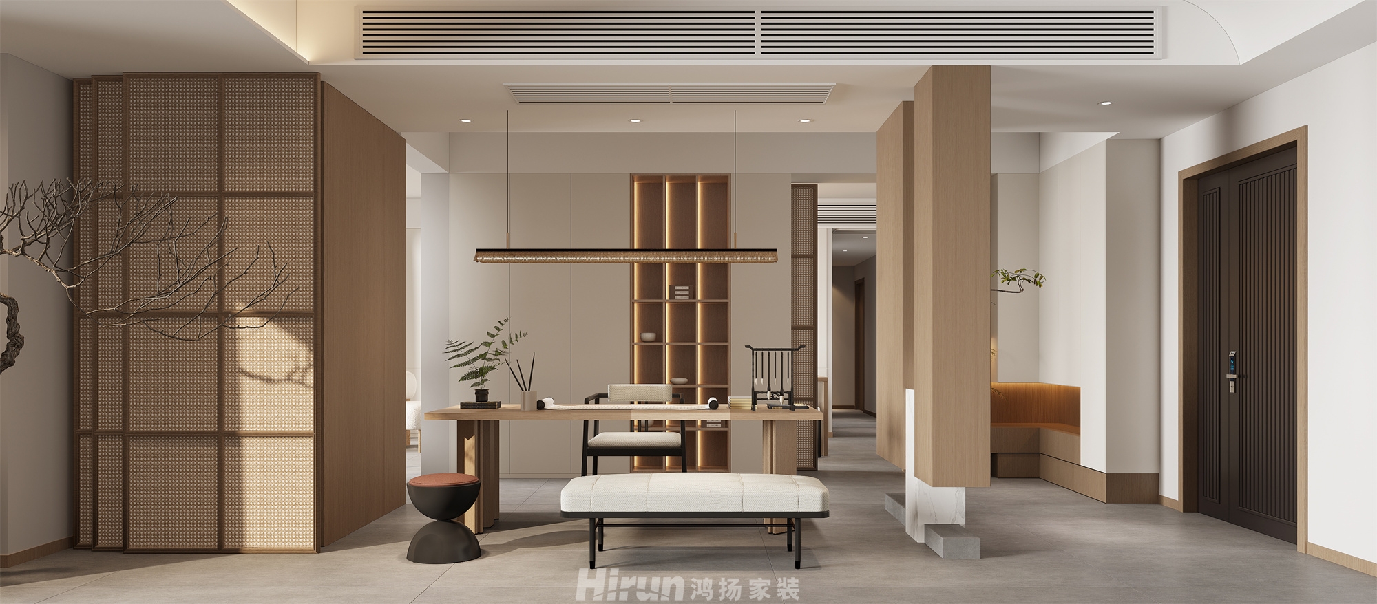 萬境松雅153㎡意境東方四居室 裝修案例效果圖-7