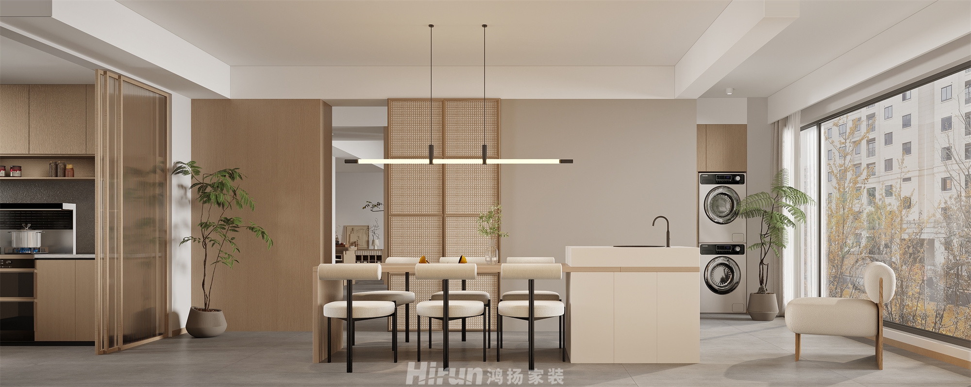 萬境松雅153㎡意境東方四居室 裝修案例效果圖-5