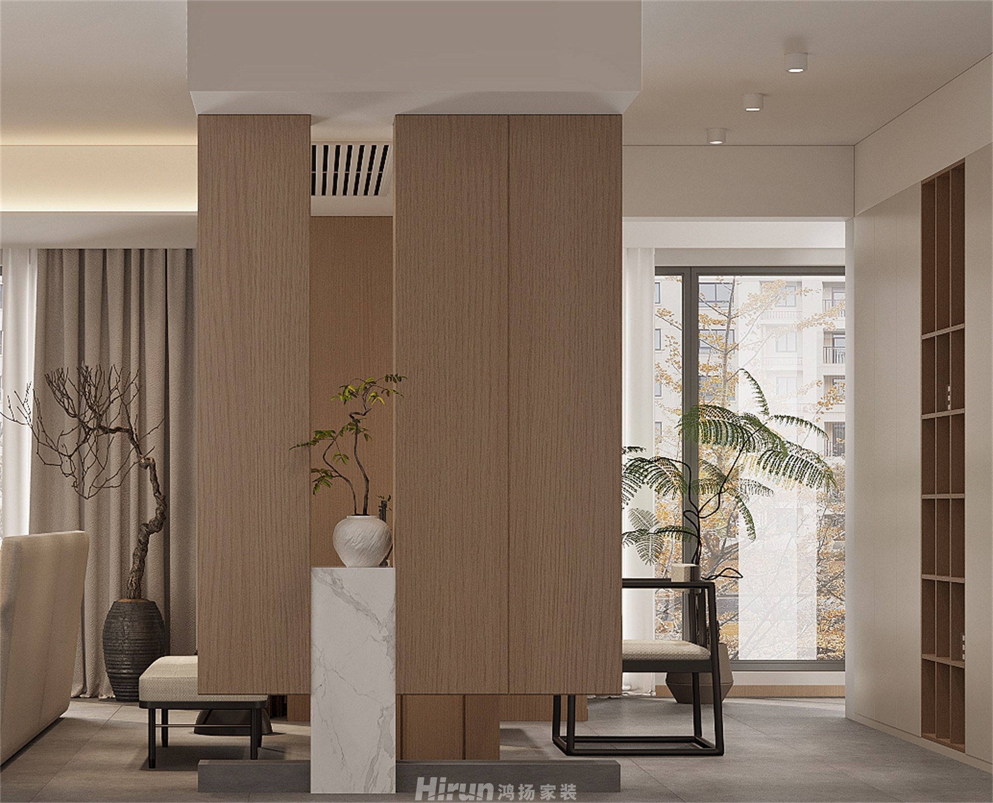 萬境松雅153㎡意境東方四居室 裝修案例效果圖-10