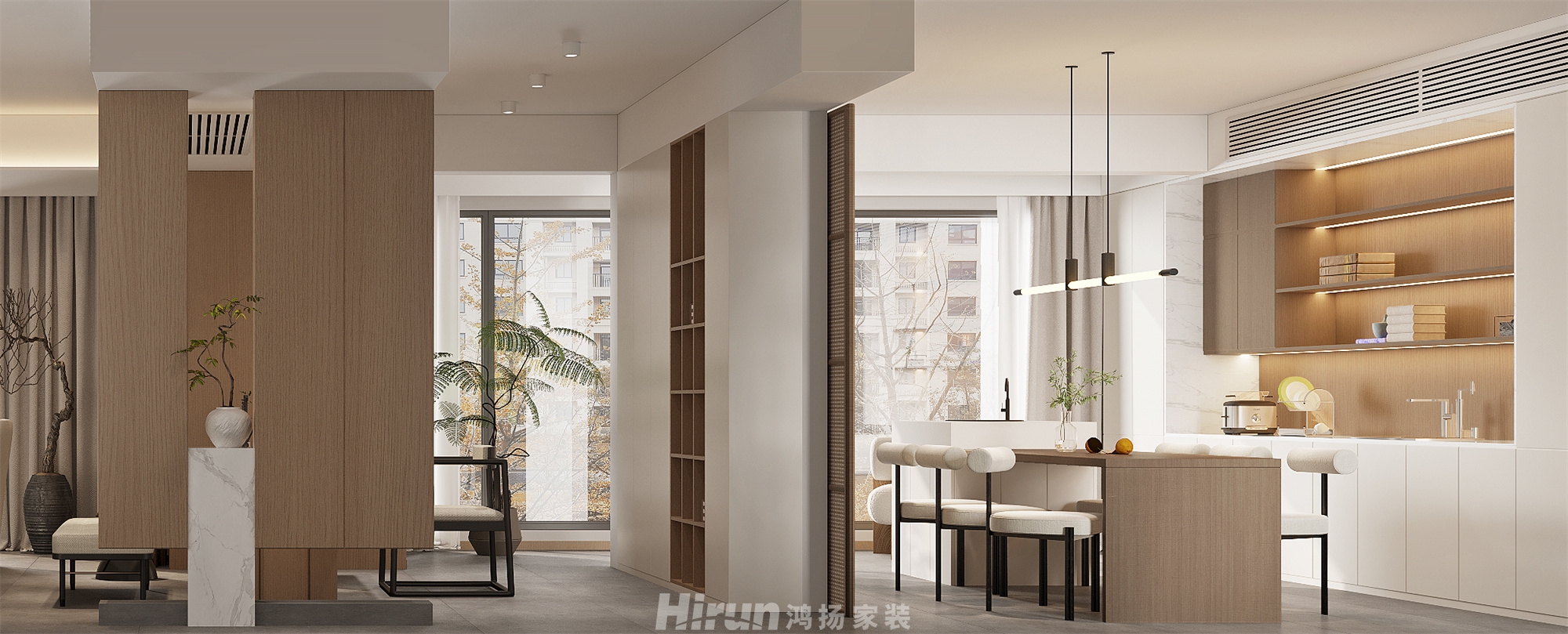 萬境松雅153㎡意境東方四居室 裝修案例效果圖-11