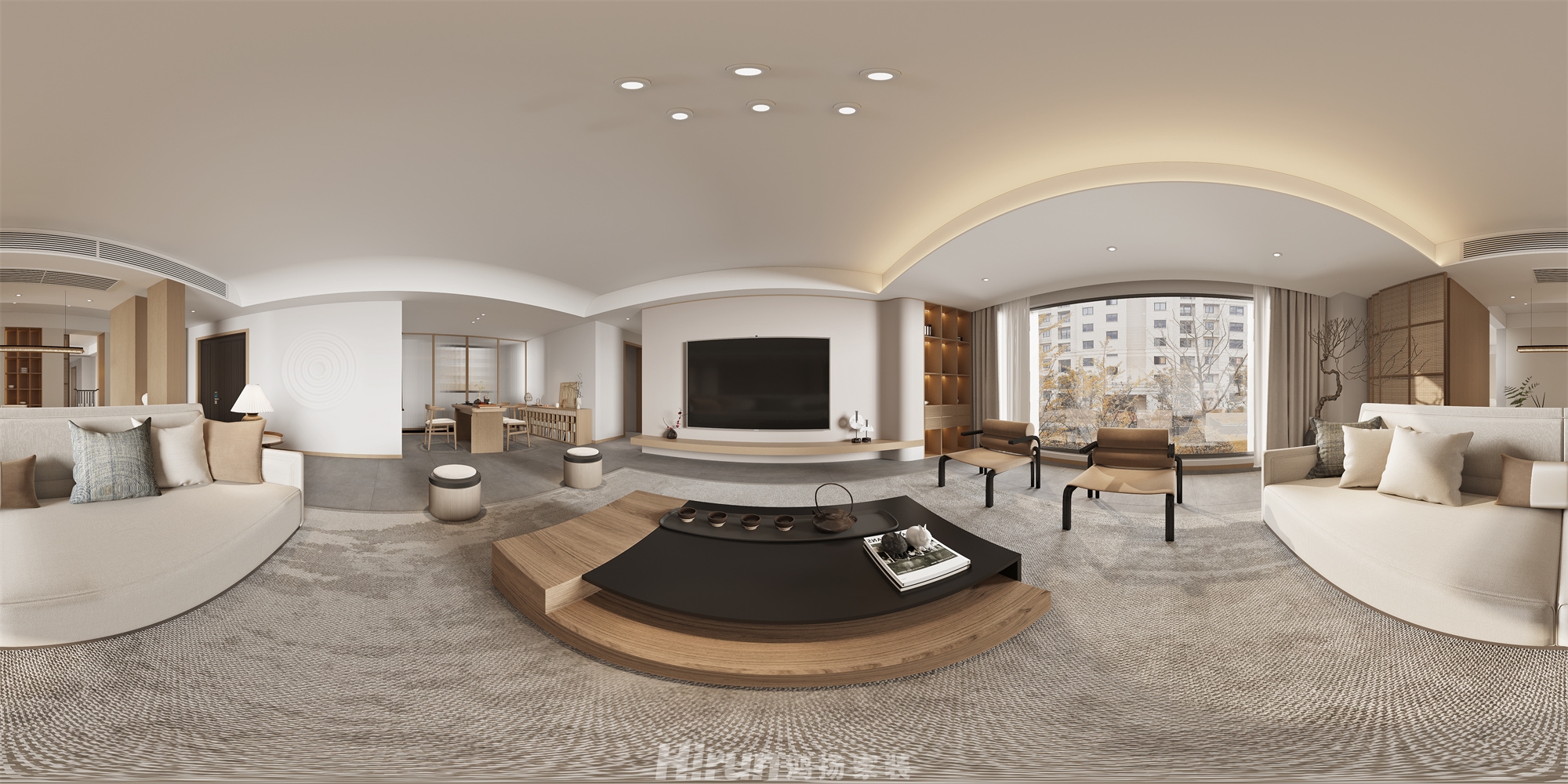 萬境松雅153㎡意境東方四居室 裝修案例效果圖-12