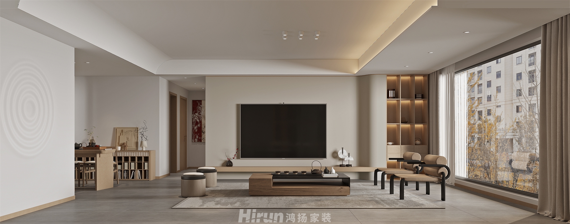 萬境松雅153㎡意境東方四居室 裝修案例效果圖-4