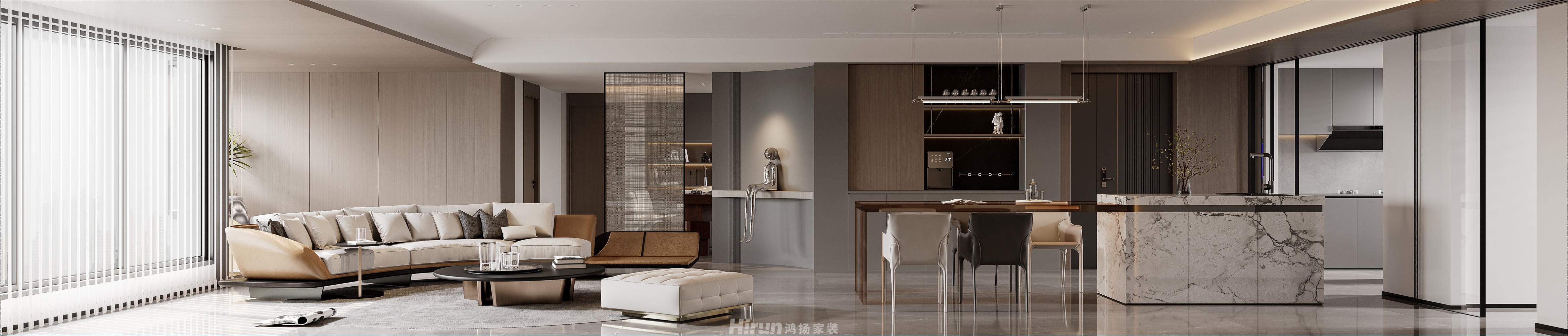 象山國際176㎡雅致現代四居室 裝修案例效果圖-7