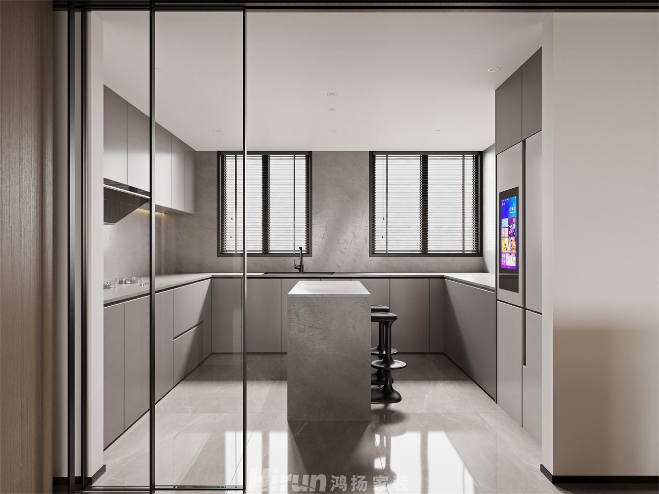 象山國際176㎡雅致現代四居室 裝修案例效果圖-1