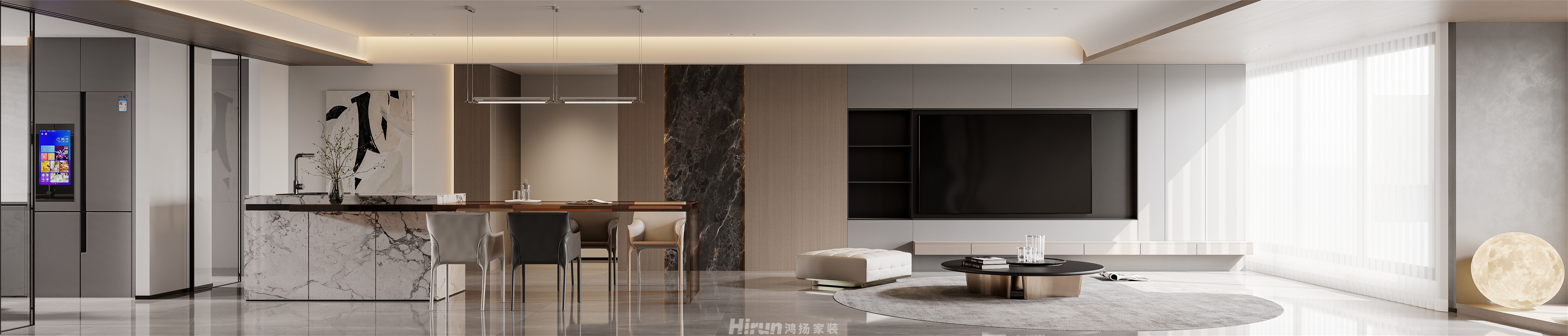 象山國際176㎡雅致現代四居室 裝修案例效果圖-6