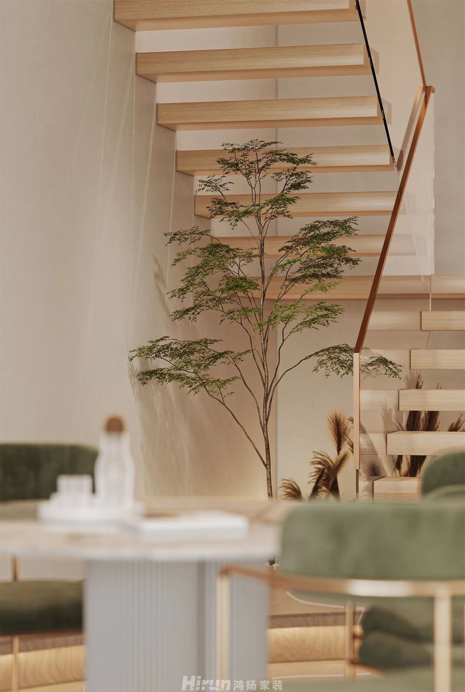 JY瑜伽館350㎡優(yōu)雅繽紛大平層 裝修案例效果圖-7