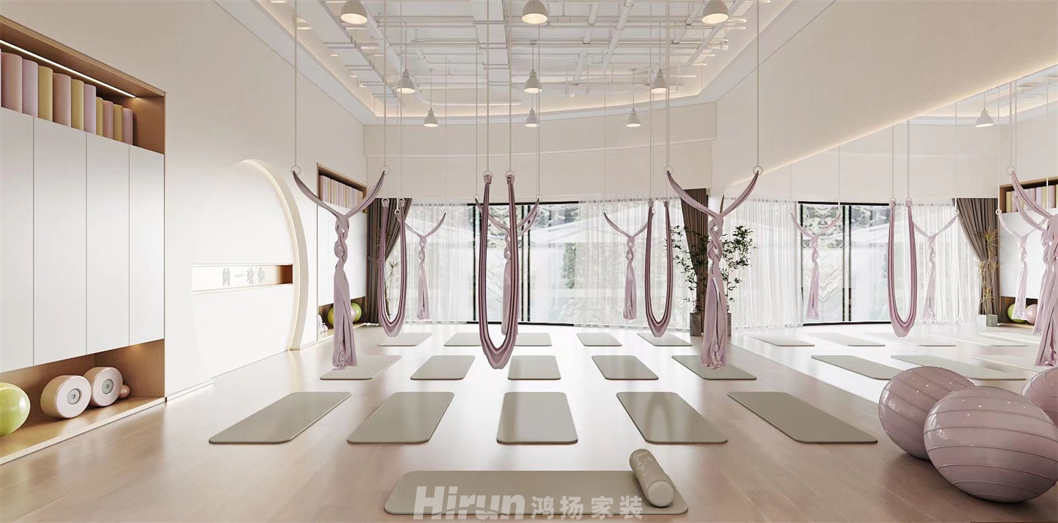JY瑜伽館350㎡優(yōu)雅繽紛大平層 裝修案例效果圖-4