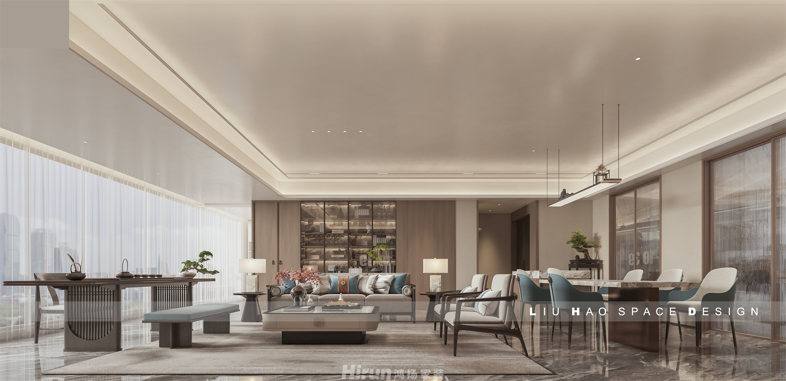 時代·建發(fā)和著210㎡復(fù)合寫意大平層 裝修案例效果圖-9