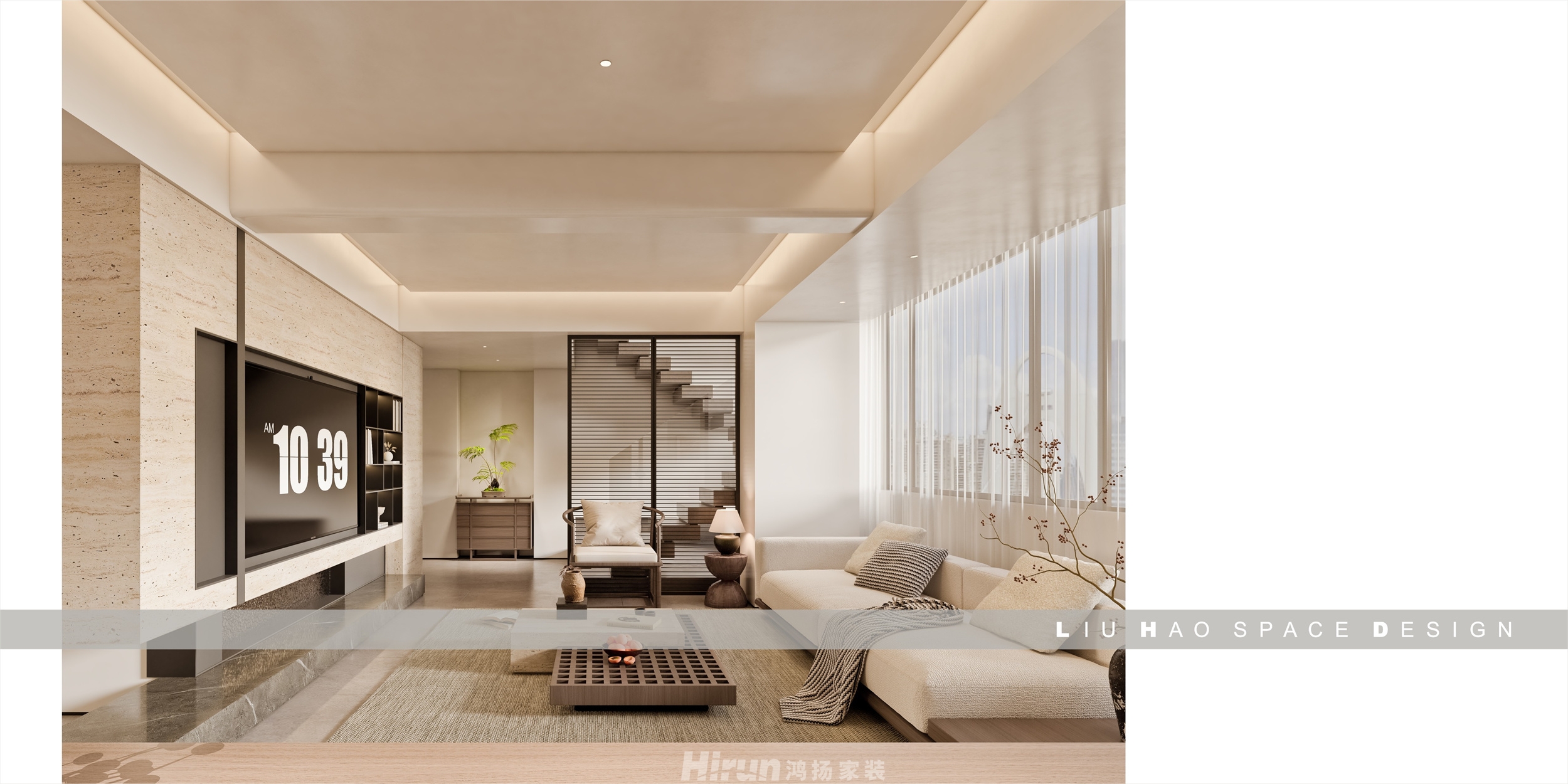 湘江玥340㎡寫意木構(gòu)復(fù)式 裝修案例效果圖-8