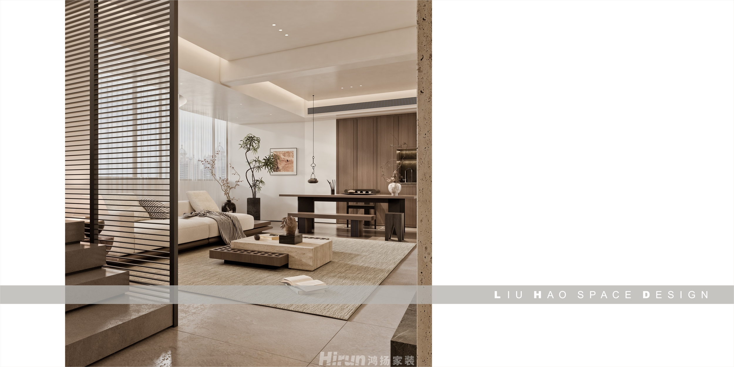 湘江玥340㎡寫意木構(gòu)復(fù)式 裝修案例效果圖-4