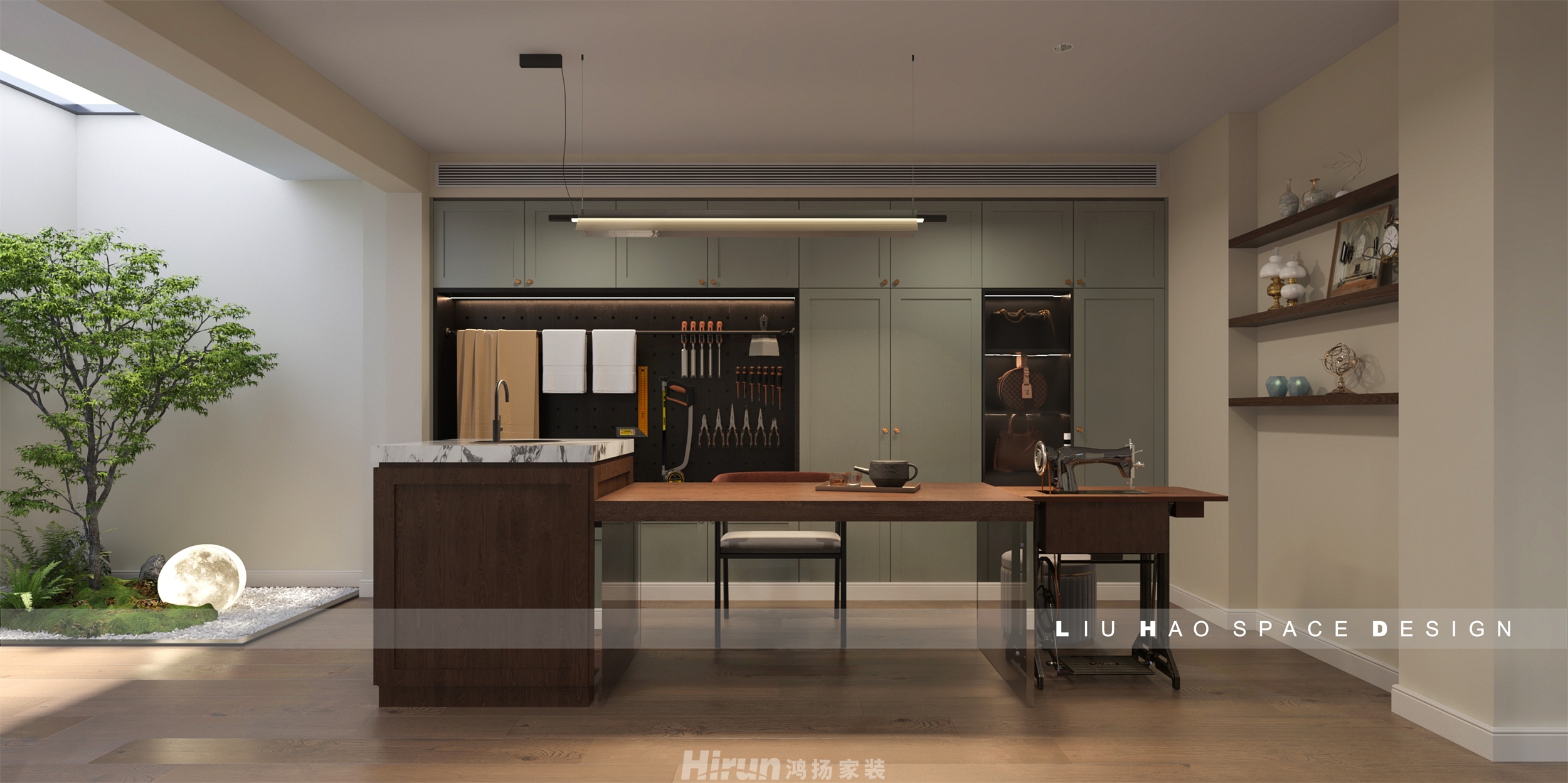 越秀星悅薈300㎡復古風潮疊墅 裝修案例效果圖-7