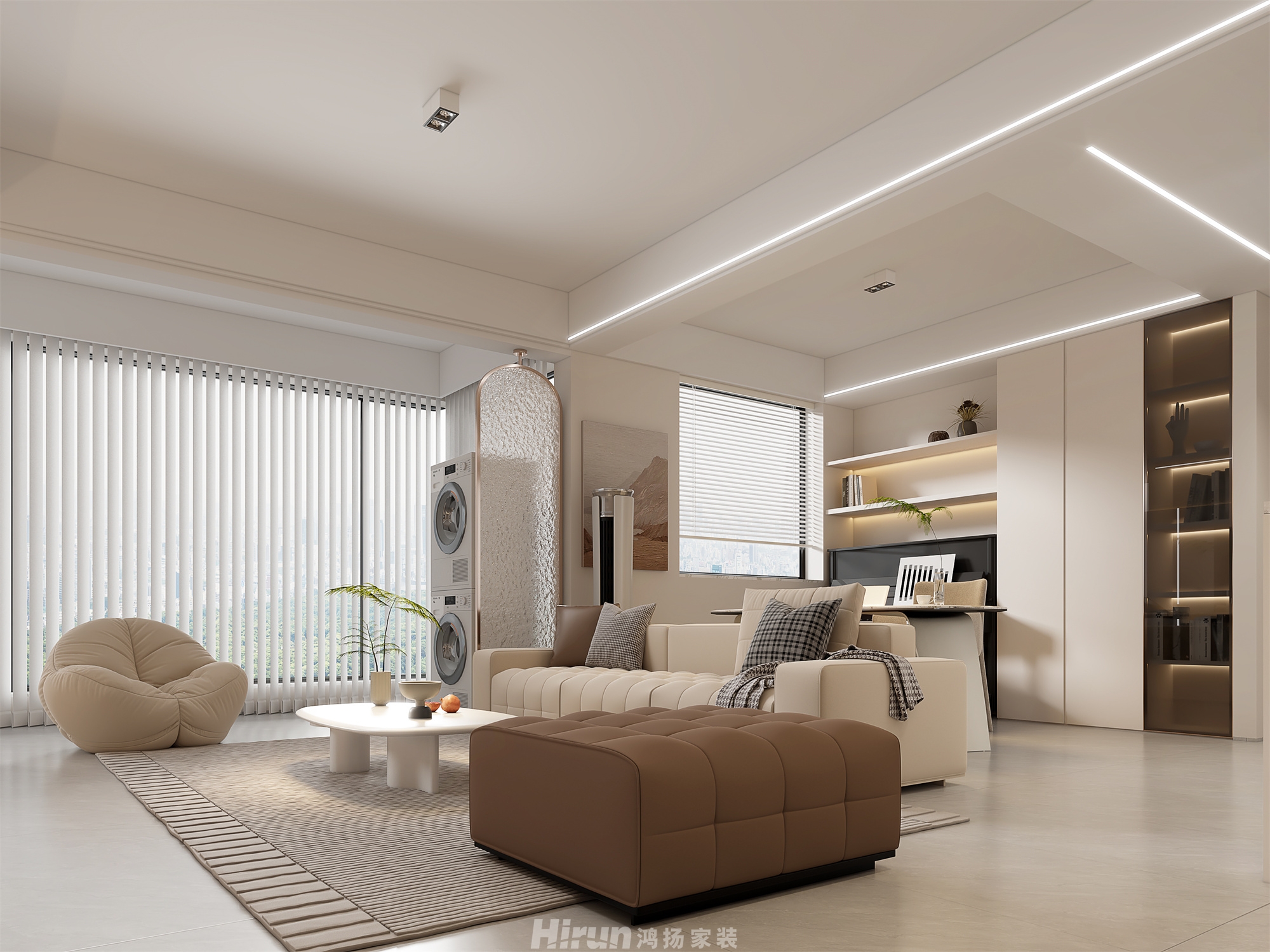 保利堂悅130㎡雅致現代三居室 裝修案例效果圖-8