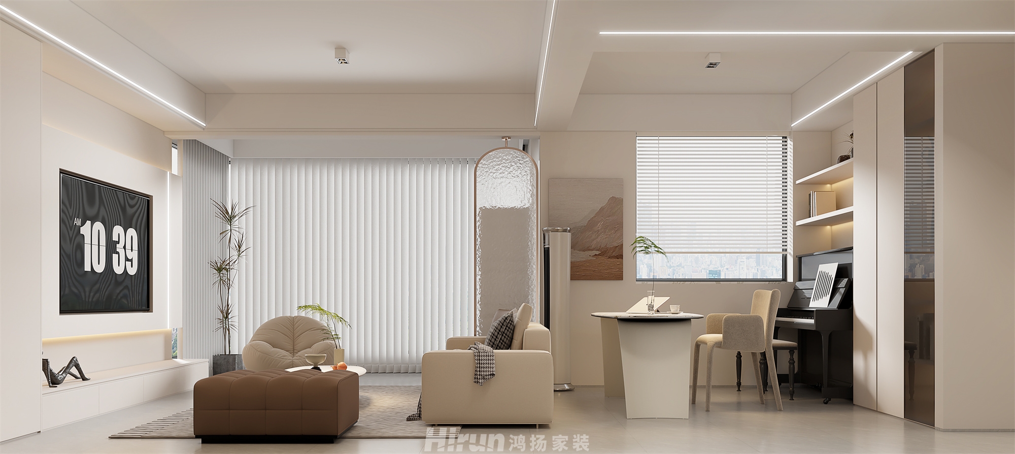 保利堂悅130㎡雅致現代三居室 裝修案例效果圖-3