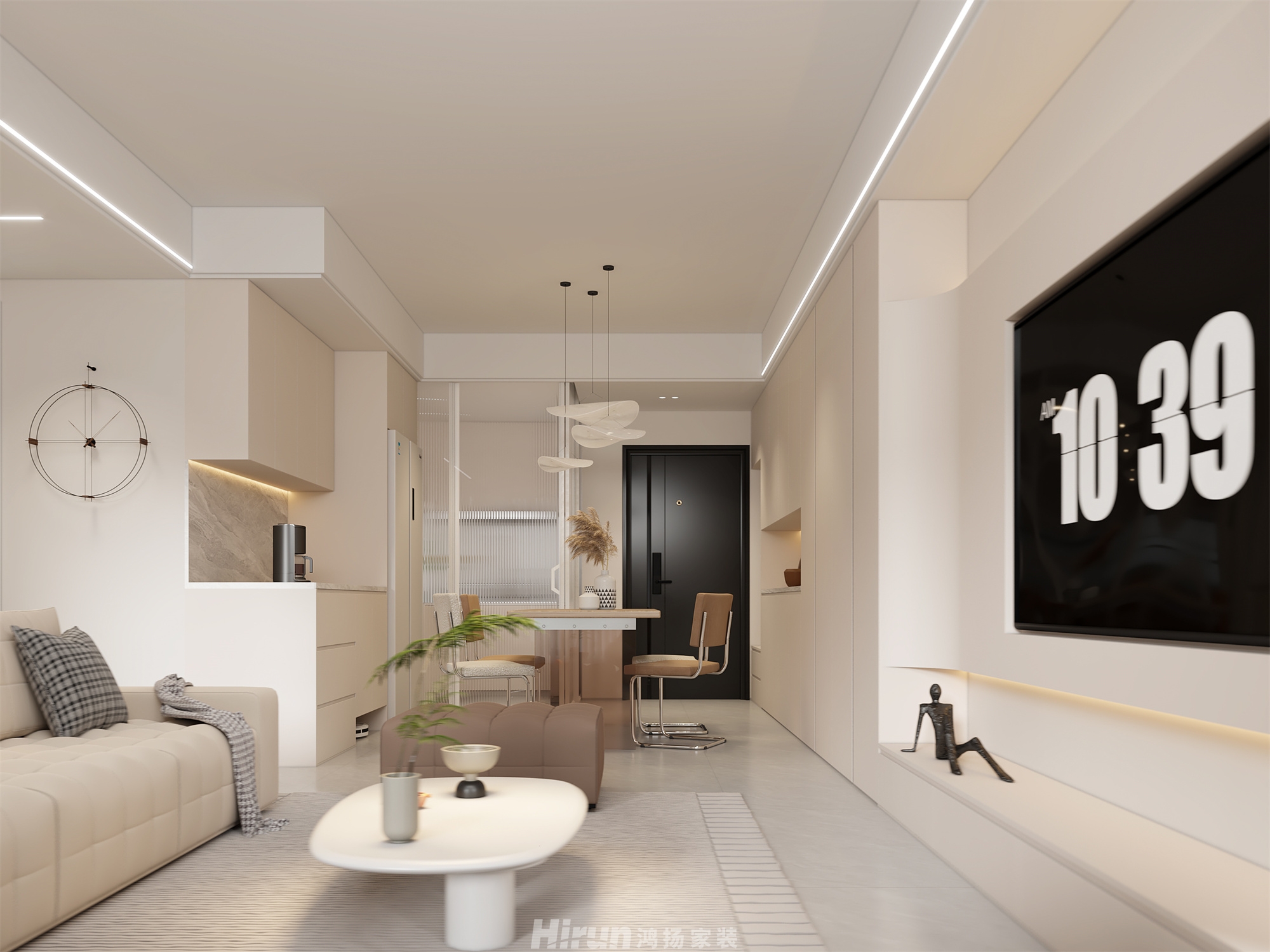 保利堂悅130㎡雅致現代三居室 裝修案例效果圖-6