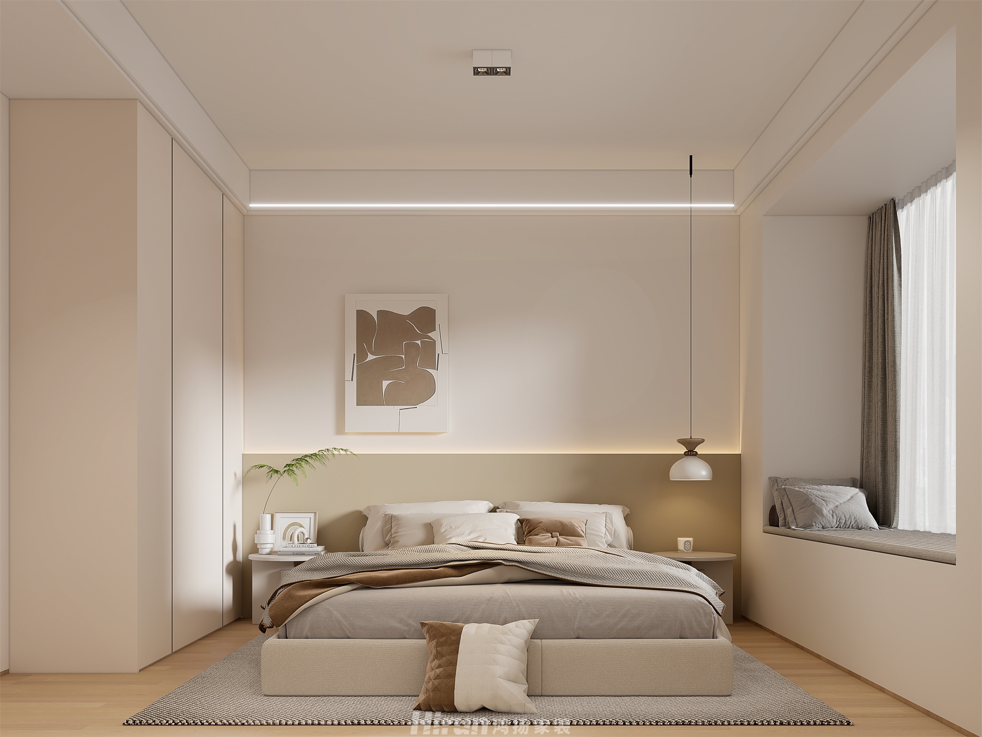 保利堂悅130㎡雅致現代三居室 裝修案例效果圖-4