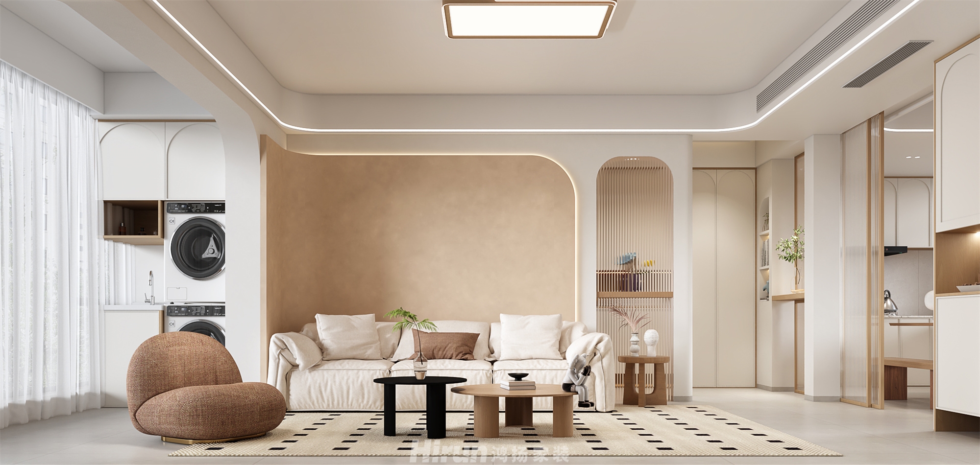 江山帝景143㎡北歐之光四居室 裝修案例效果圖-1