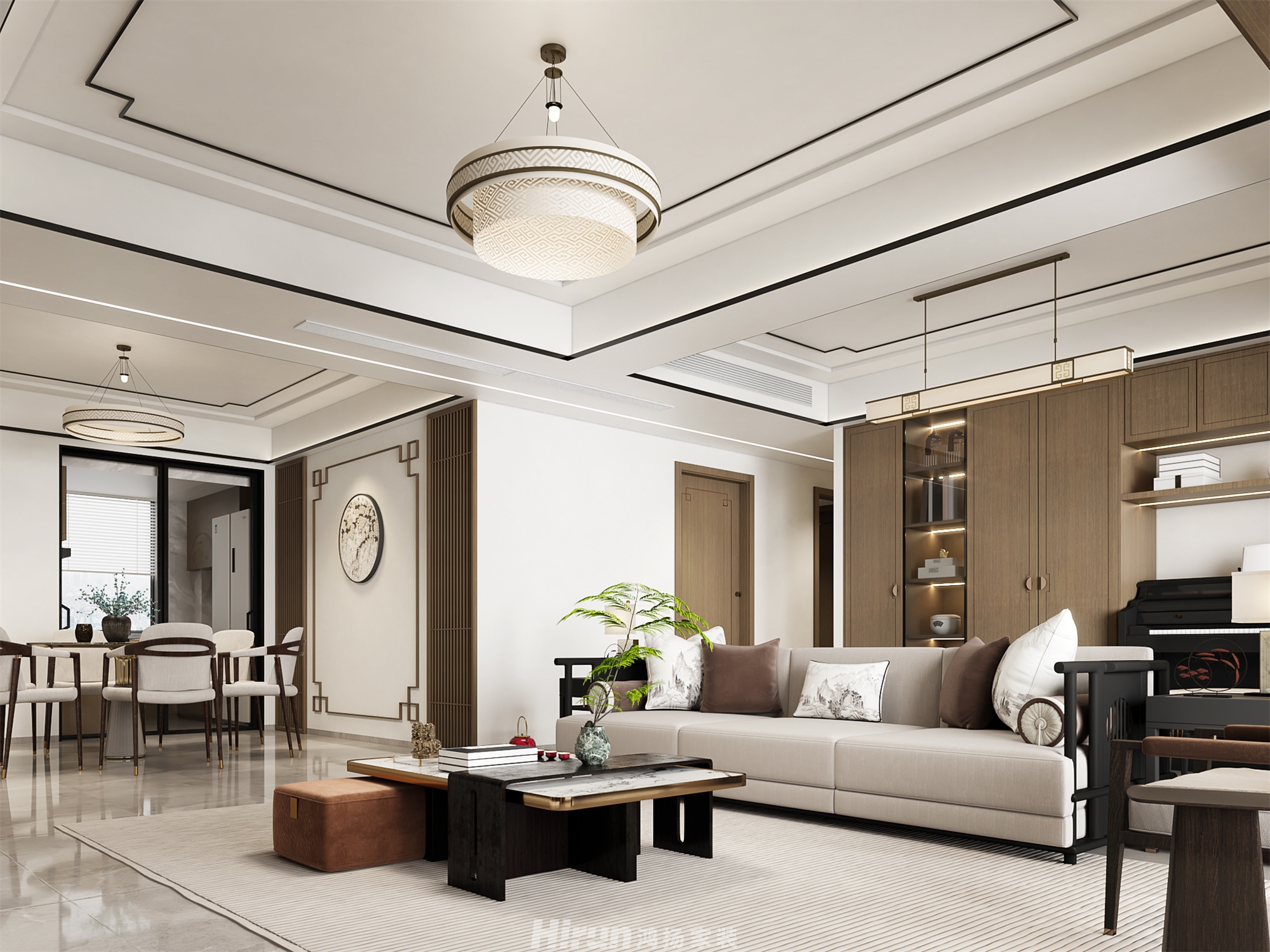 旭輝雨花郡143㎡復合寫意四居室 裝修案例效果圖-8