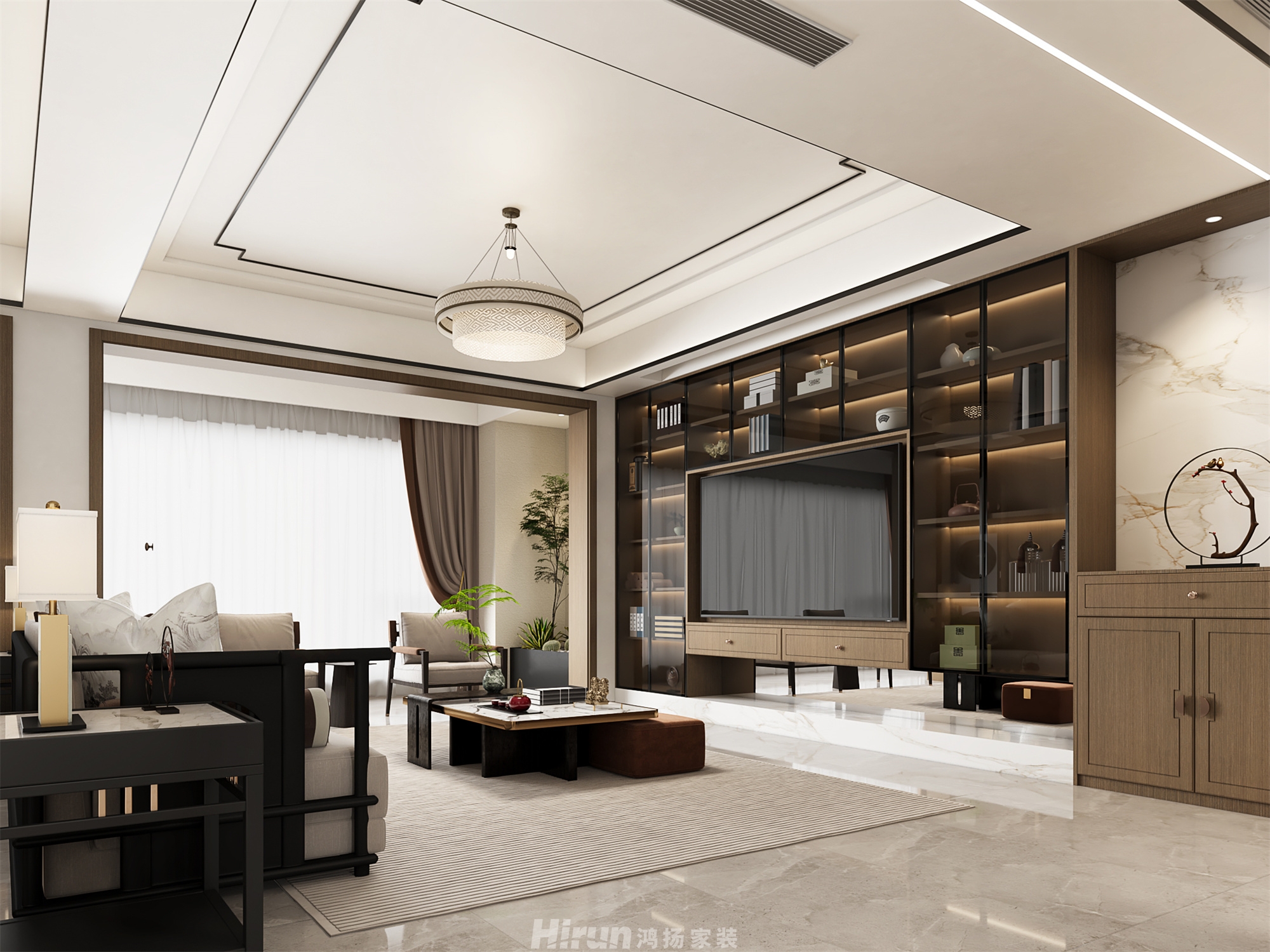 旭輝雨花郡143㎡復合寫意四居室 裝修案例效果圖-7