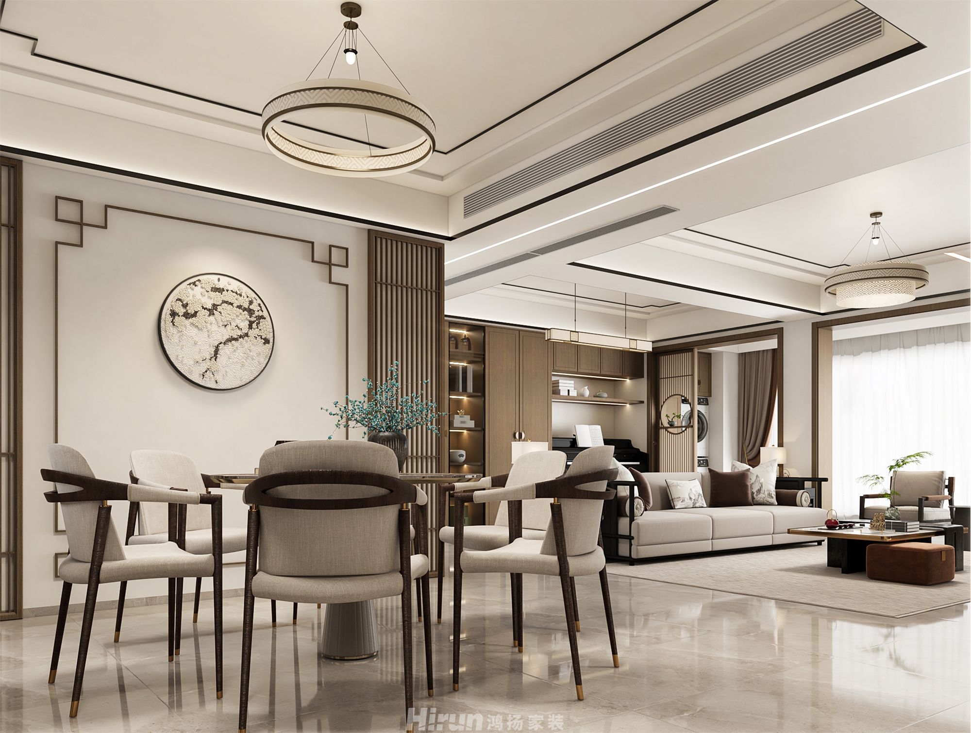 旭輝雨花郡143㎡復合寫意四居室 裝修案例效果圖-9