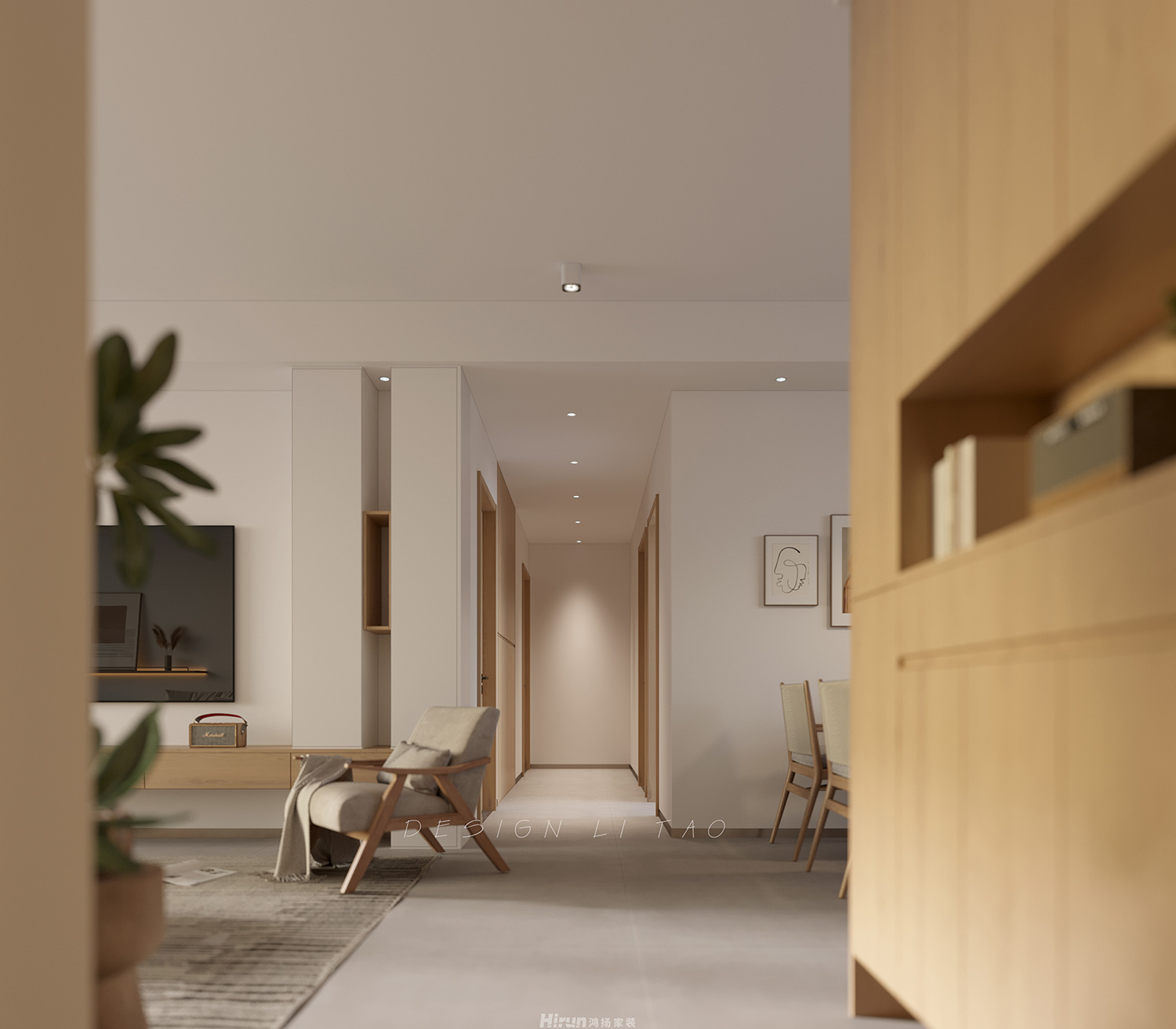 融創上東區115㎡北歐之光三居室 裝修案例效果圖-3