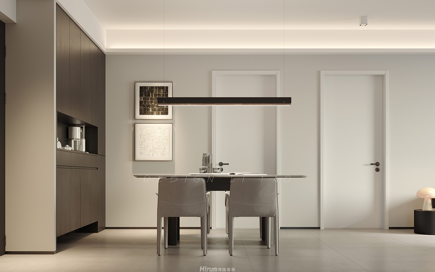 融創會展上東區111㎡雅致現代三居室 裝修案例效果圖-1