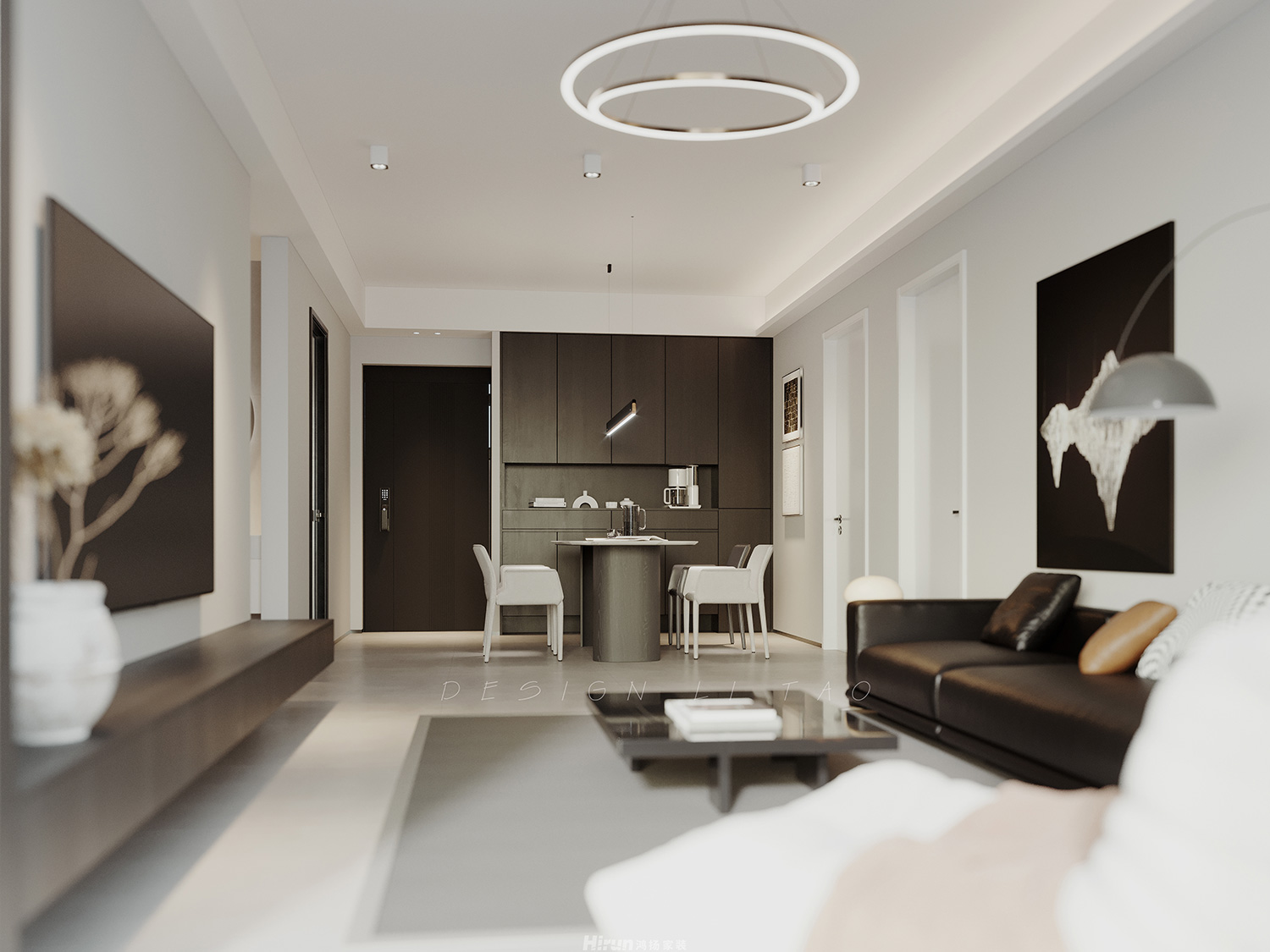 融創會展上東區111㎡雅致現代三居室 裝修案例效果圖-3