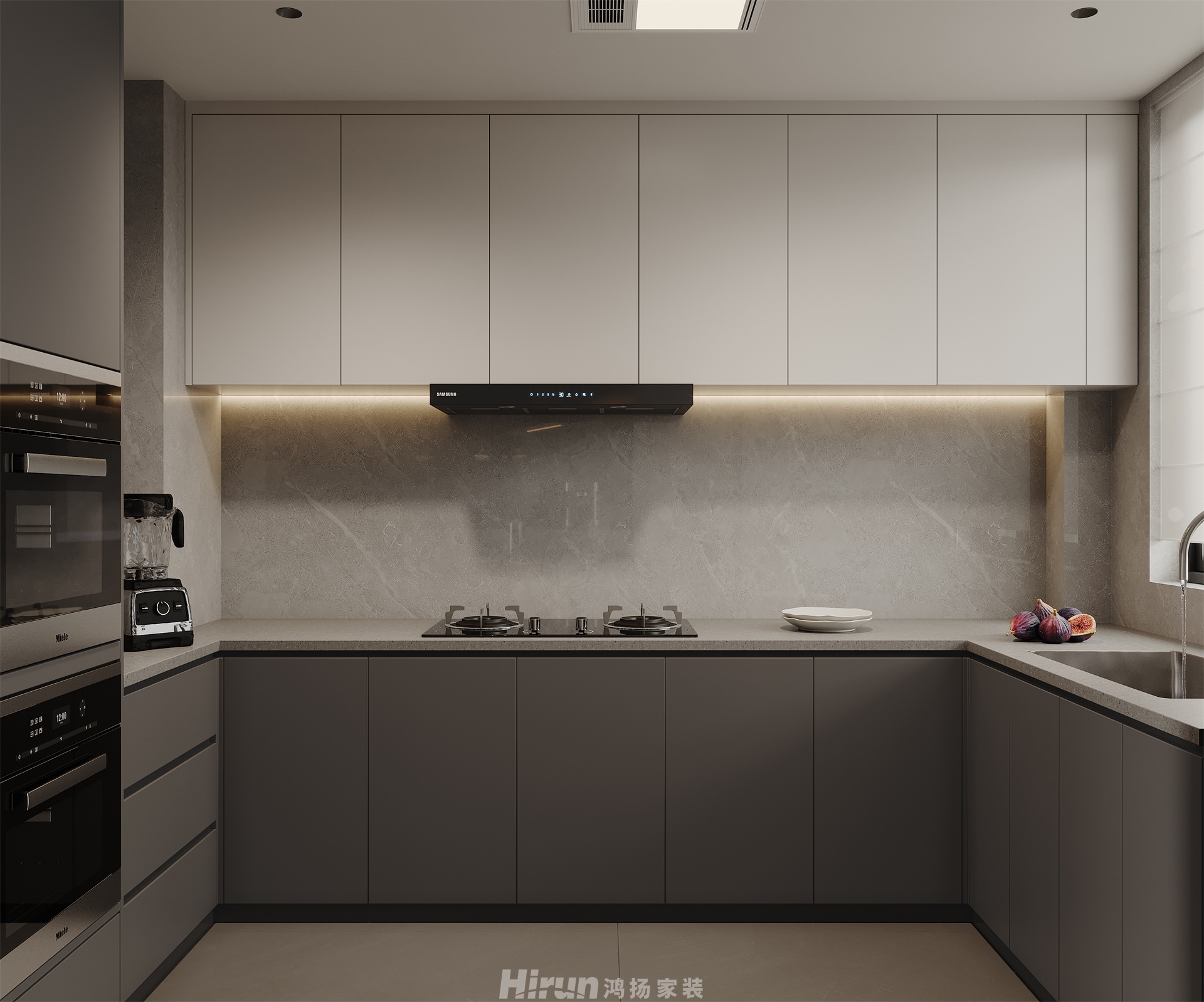 保利北中心128㎡雅致現代三居室 裝修案例效果圖-4