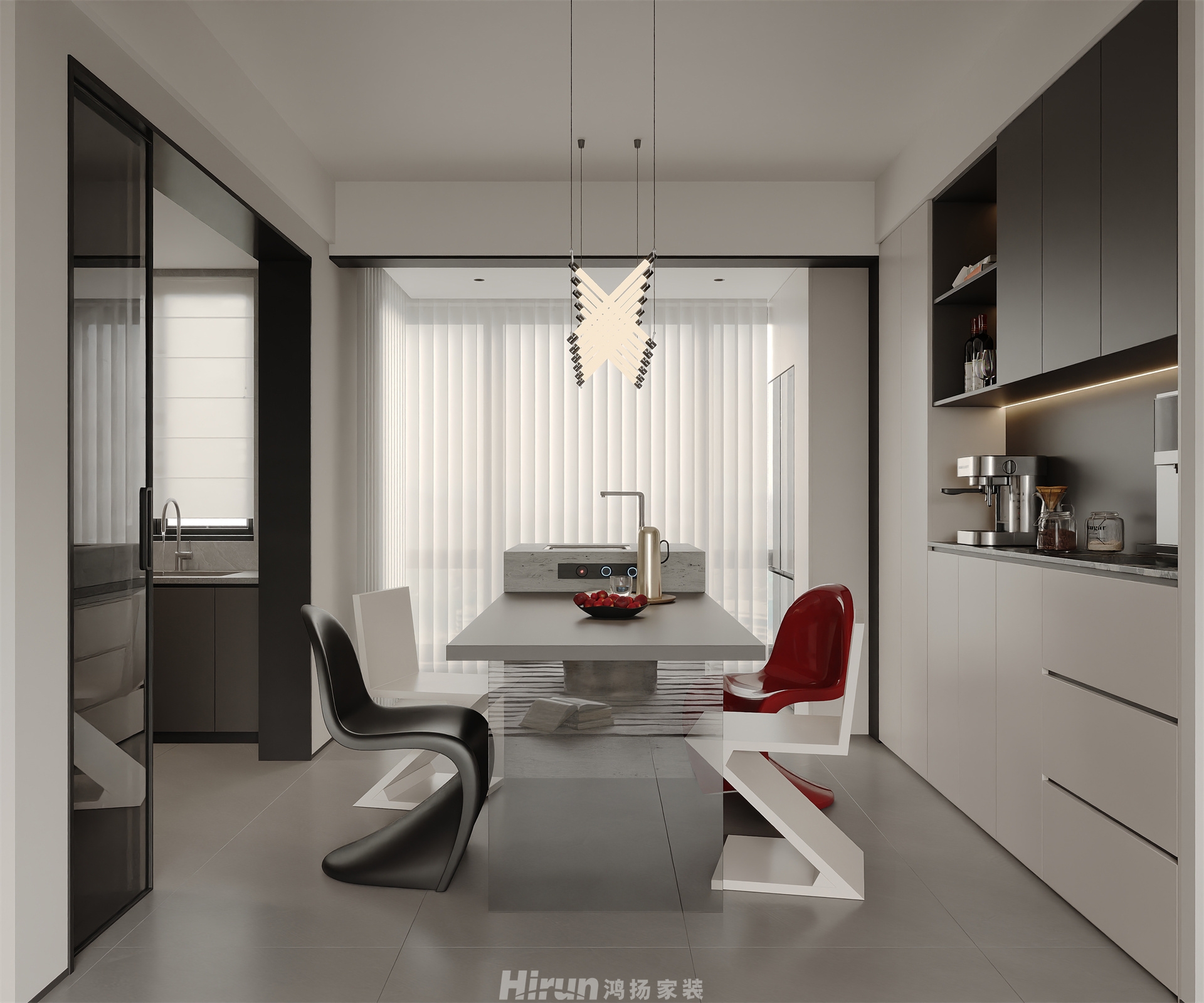 保利北中心128㎡雅致現代三居室 裝修案例效果圖-5