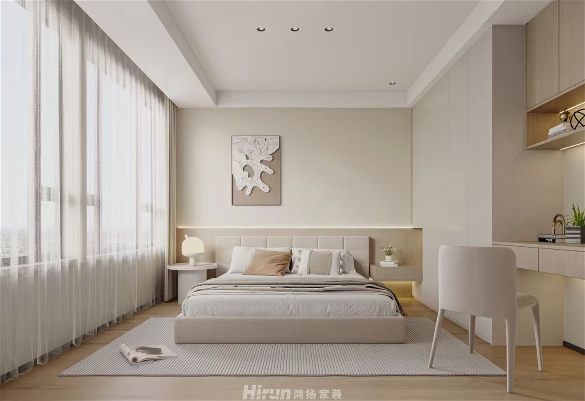 漢唐世家160㎡雅致現代復式 裝修案例效果圖-1