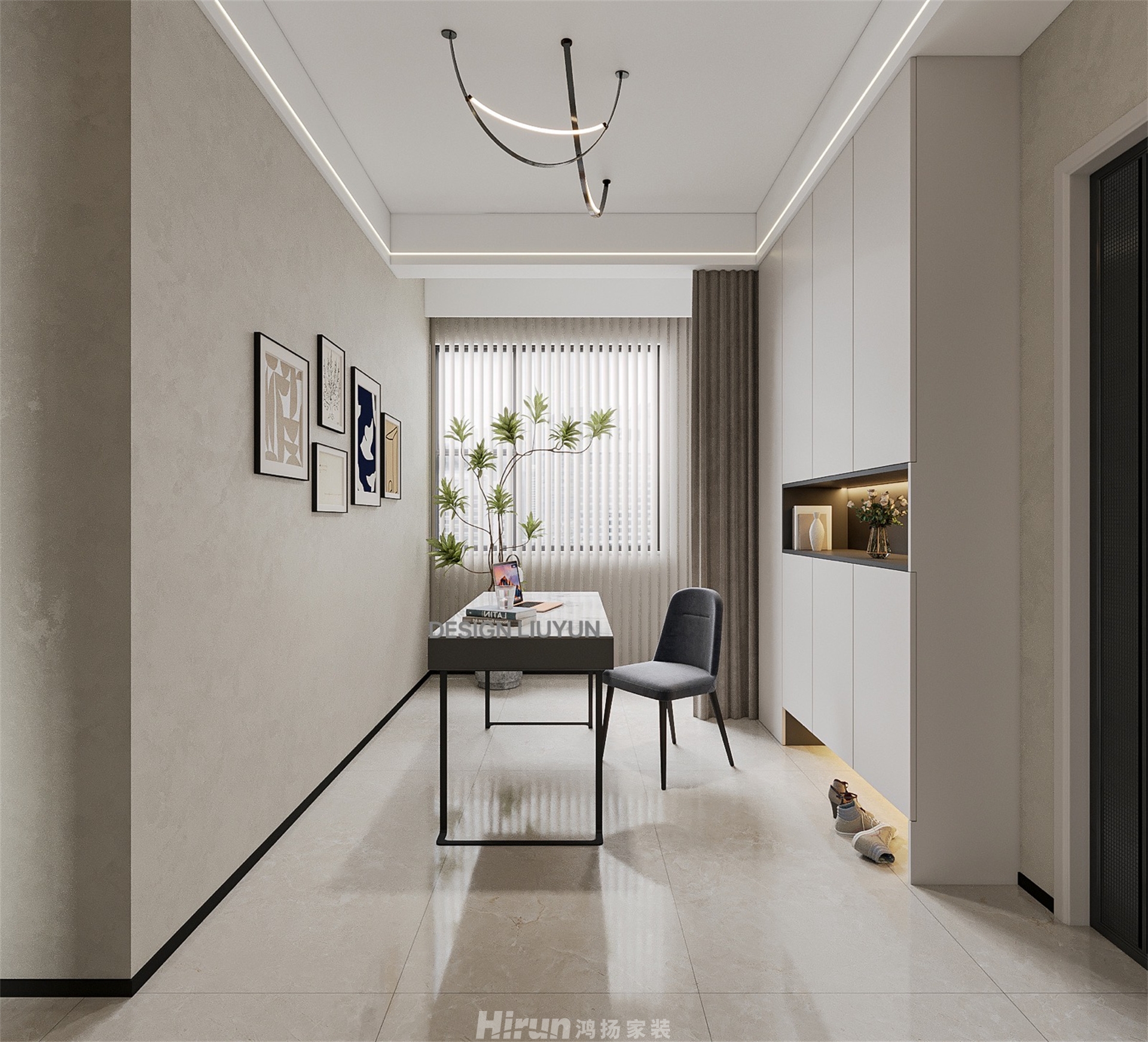 漢唐世家160㎡雅致現代復式 裝修案例效果圖-4