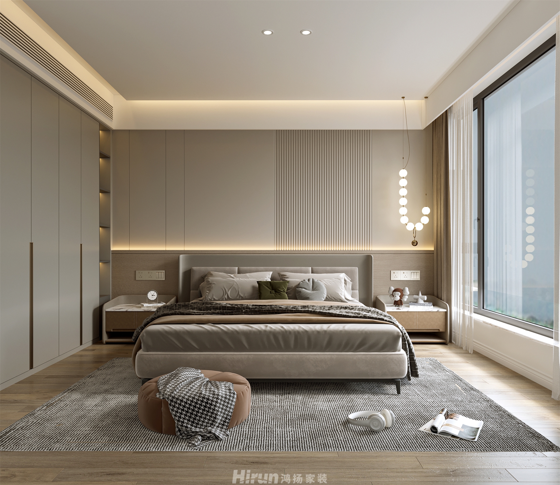 漢唐世家160㎡雅致現代復式 裝修案例效果圖-5