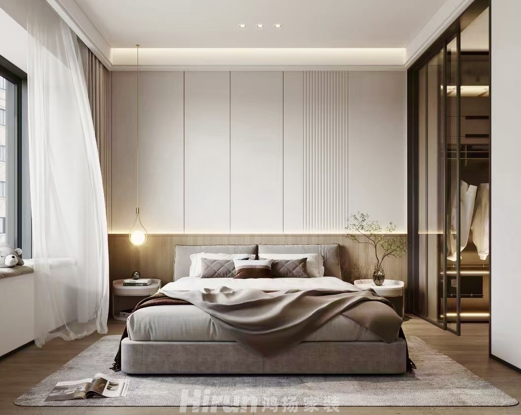 梅溪青秀110㎡雅致現代三居室 裝修案例效果圖-3