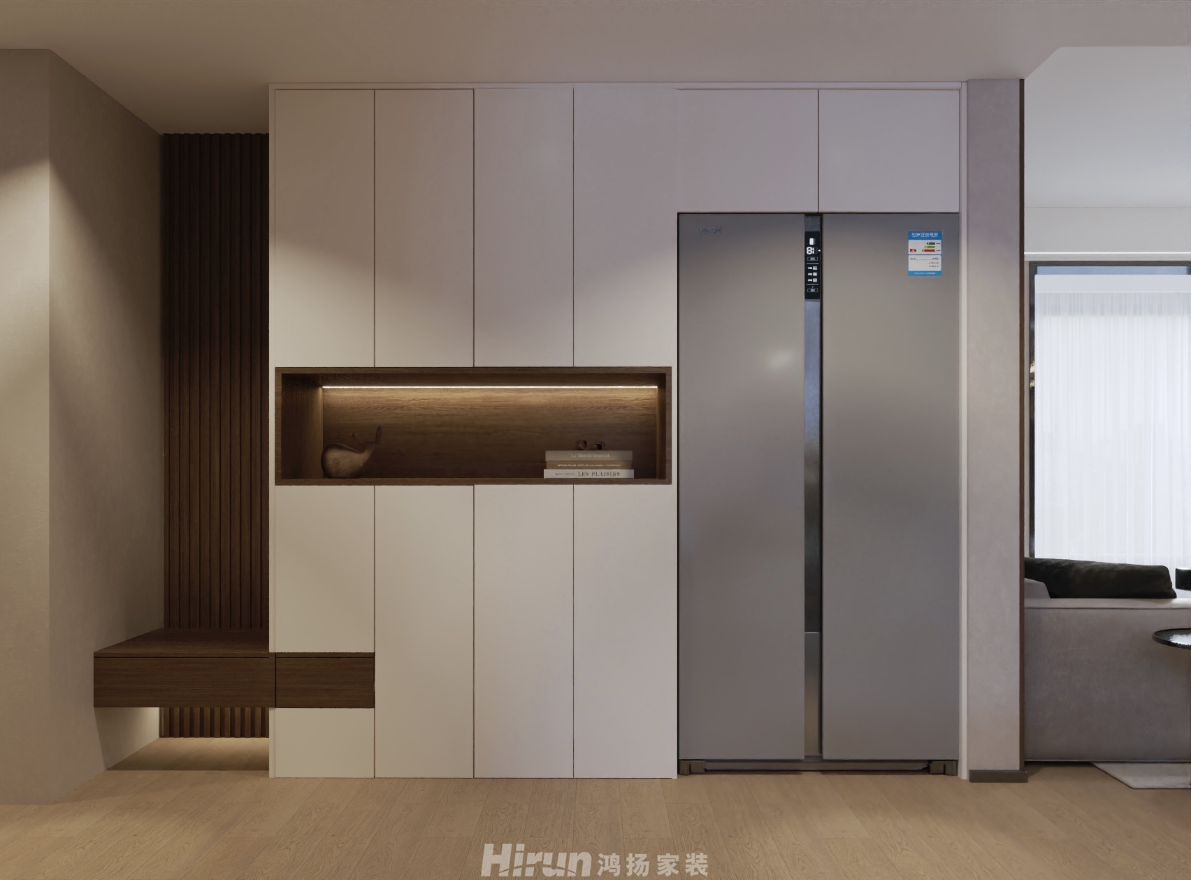 梅溪青秀110㎡雅致現代三居室 裝修案例效果圖-2