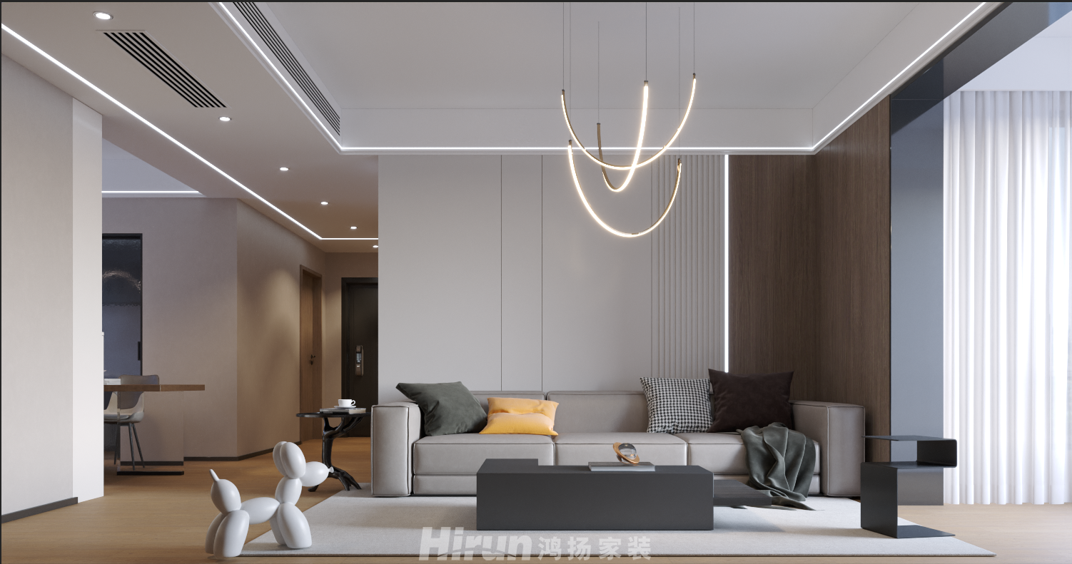 梅溪青秀110㎡雅致現代三居室 裝修案例效果圖-5