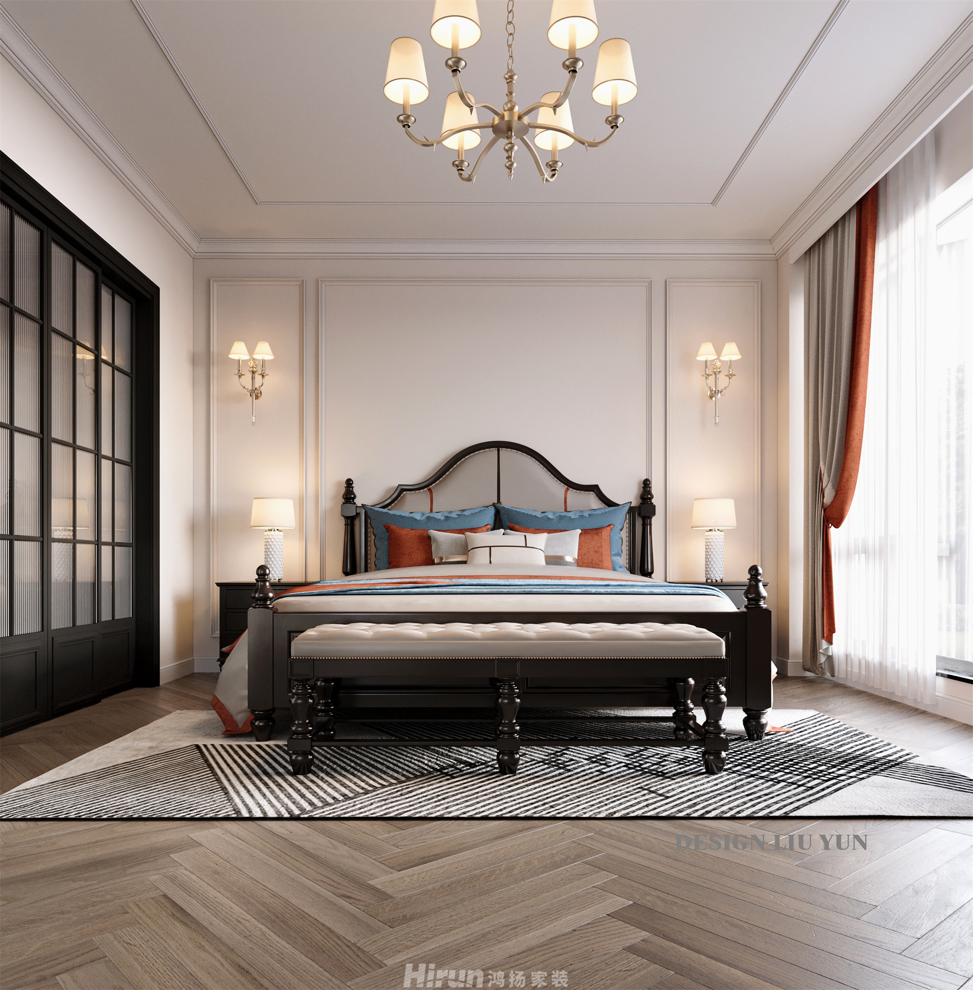 湘江天地160㎡復古風潮復式 裝修案例效果圖-7