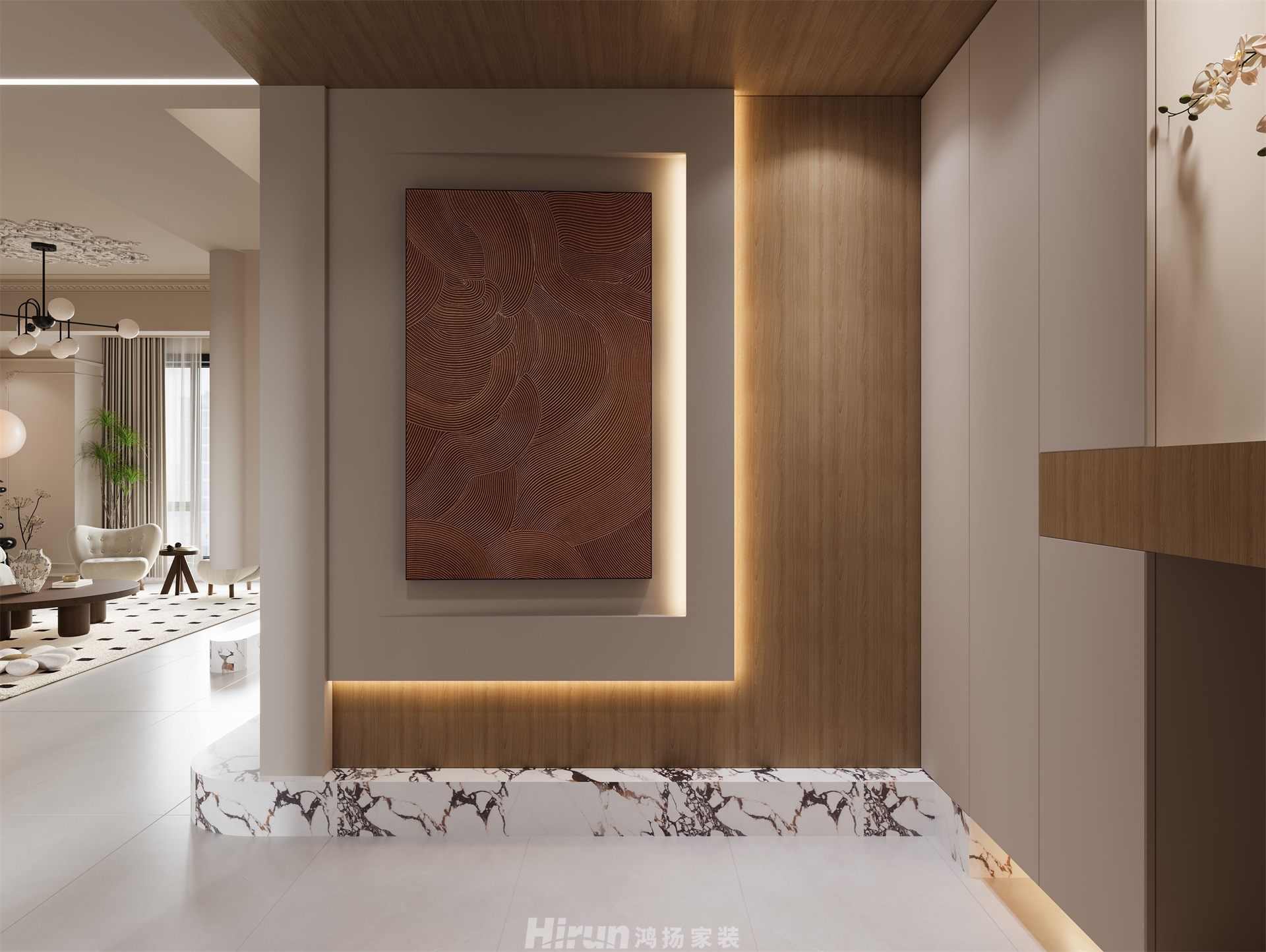 越秀星匯城170㎡復古風潮復式 裝修案例效果圖-2