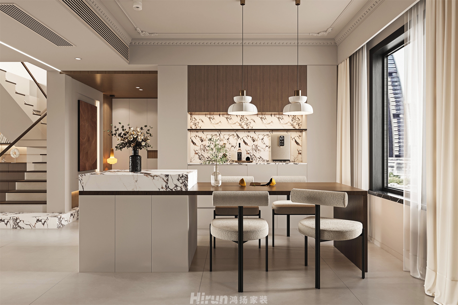 越秀星匯城170㎡復古風潮復式 裝修案例效果圖-4