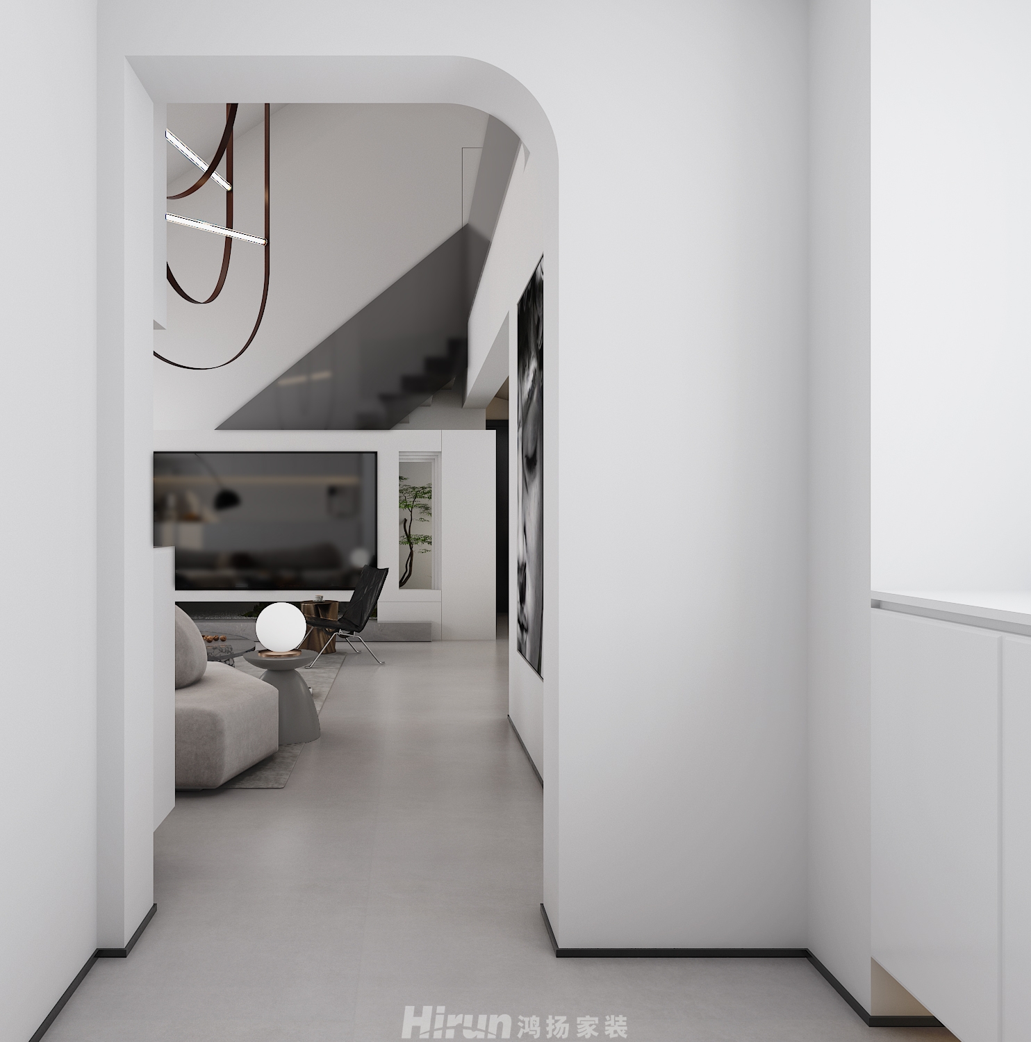 鳳凰城195㎡極簡詫寂大平層 裝修案例效果圖-5