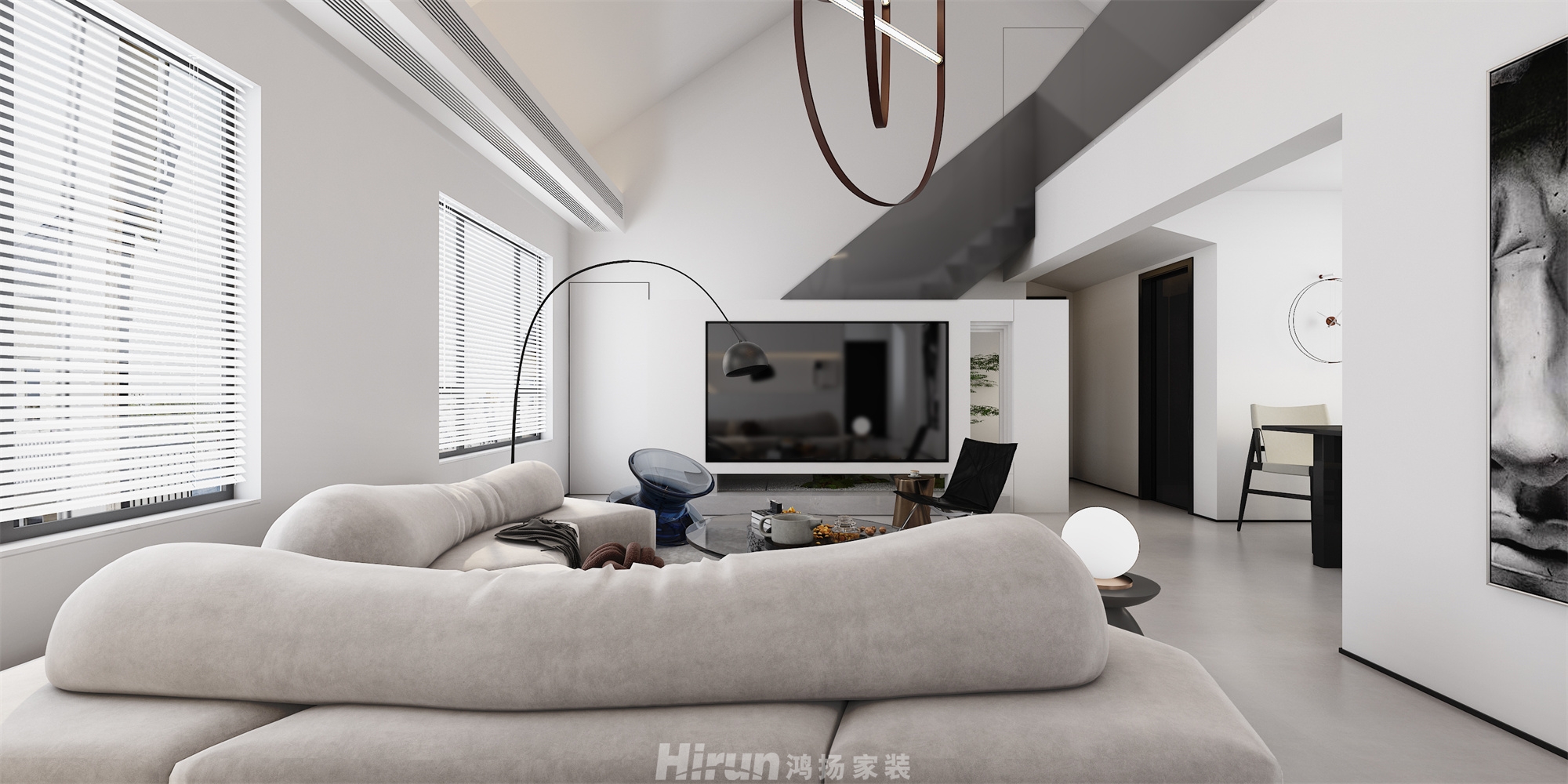 鳳凰城195㎡極簡詫寂大平層 裝修案例效果圖-3