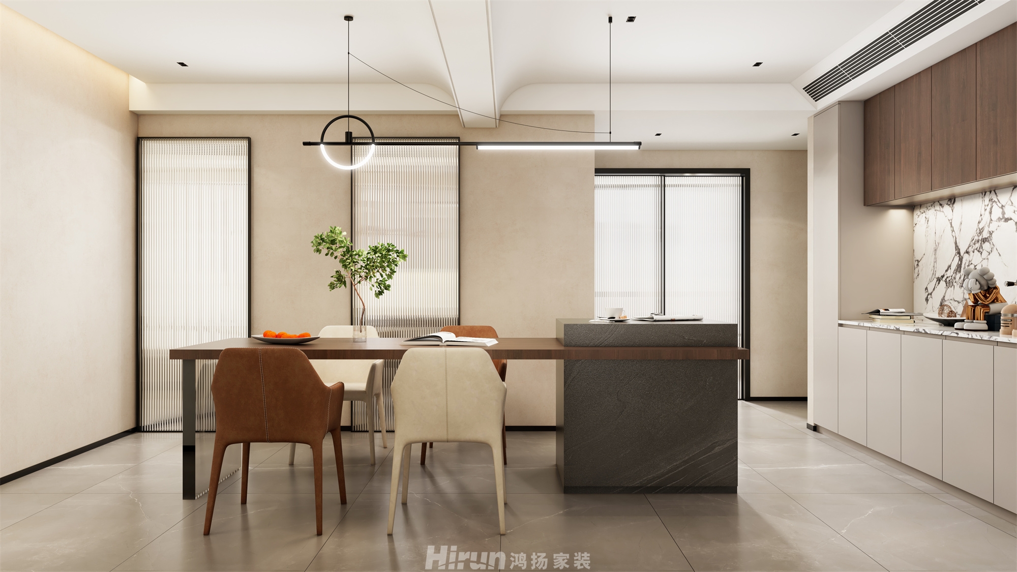 紫越香山180㎡藝術室界四居室 裝修案例效果圖-5