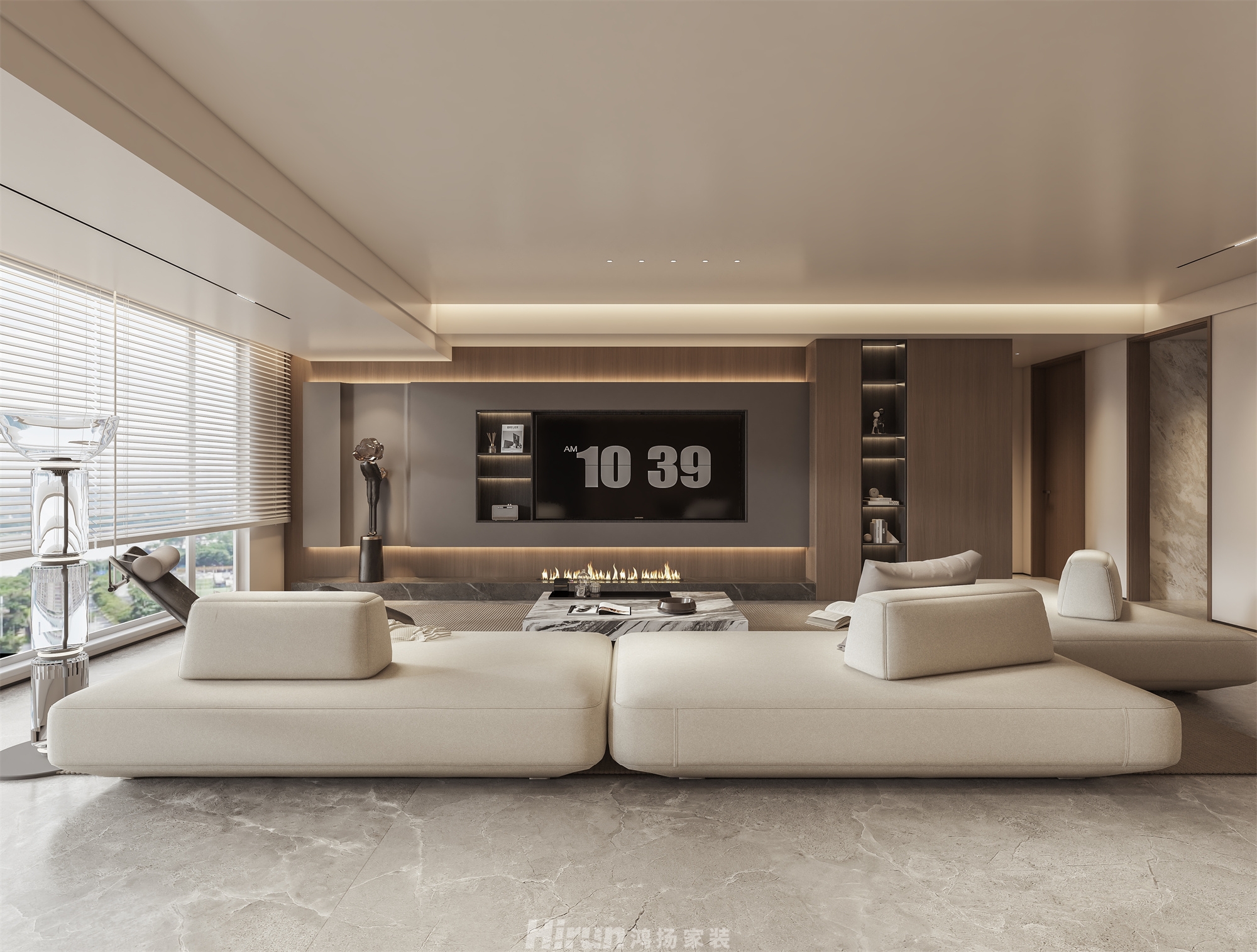 澳海觀瀾府160㎡新裝飾主義四居室 裝修案例效果圖-2