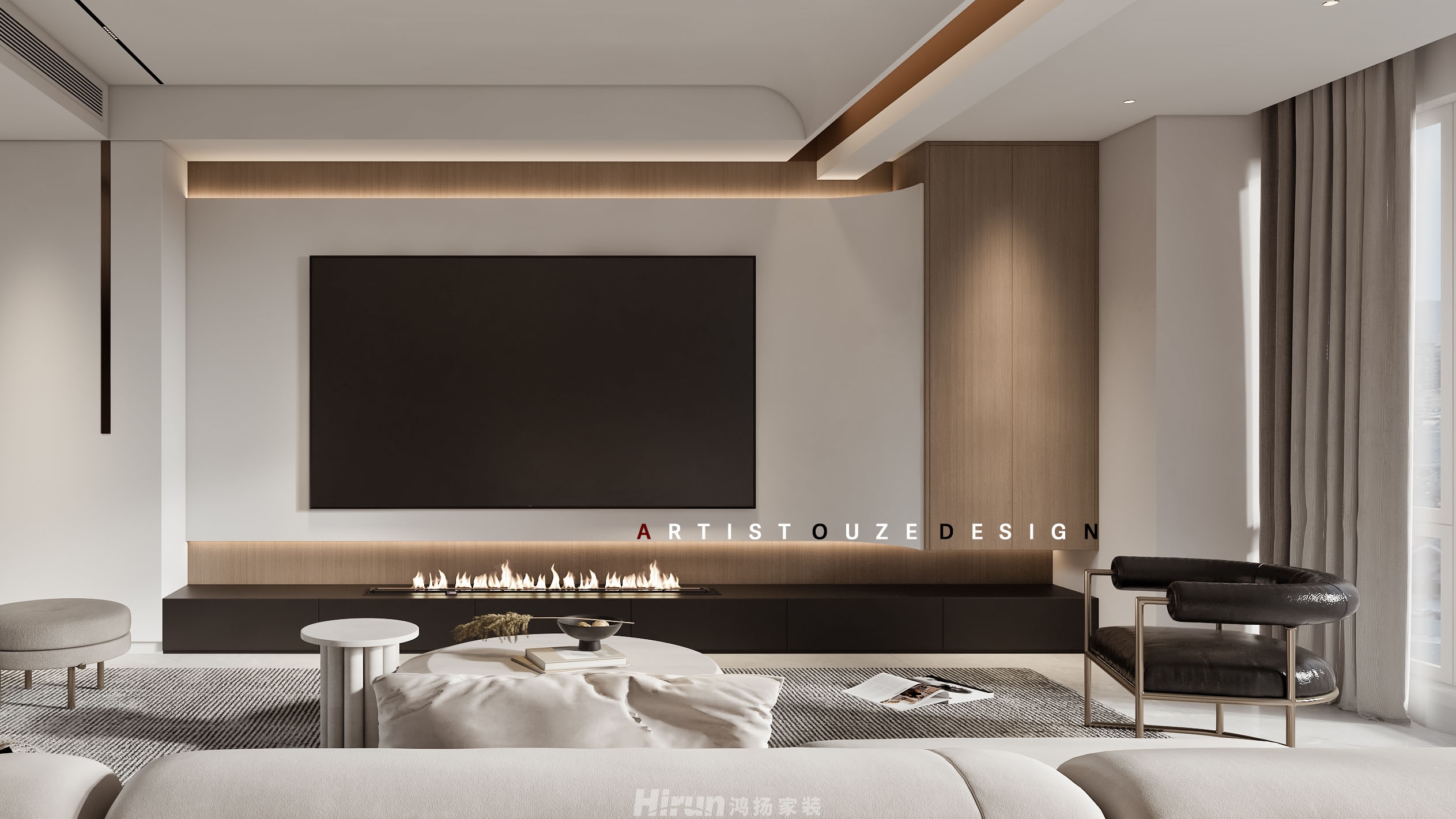 越秀星匯城160㎡雅致現(xiàn)代復(fù)式 裝修案例效果圖-2